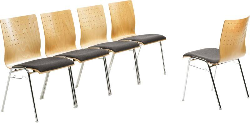 mayer sitzmöbel Stapelstuhl Stoff Anthrazit 2118 530 x 540 x 830 mm 2 Stück