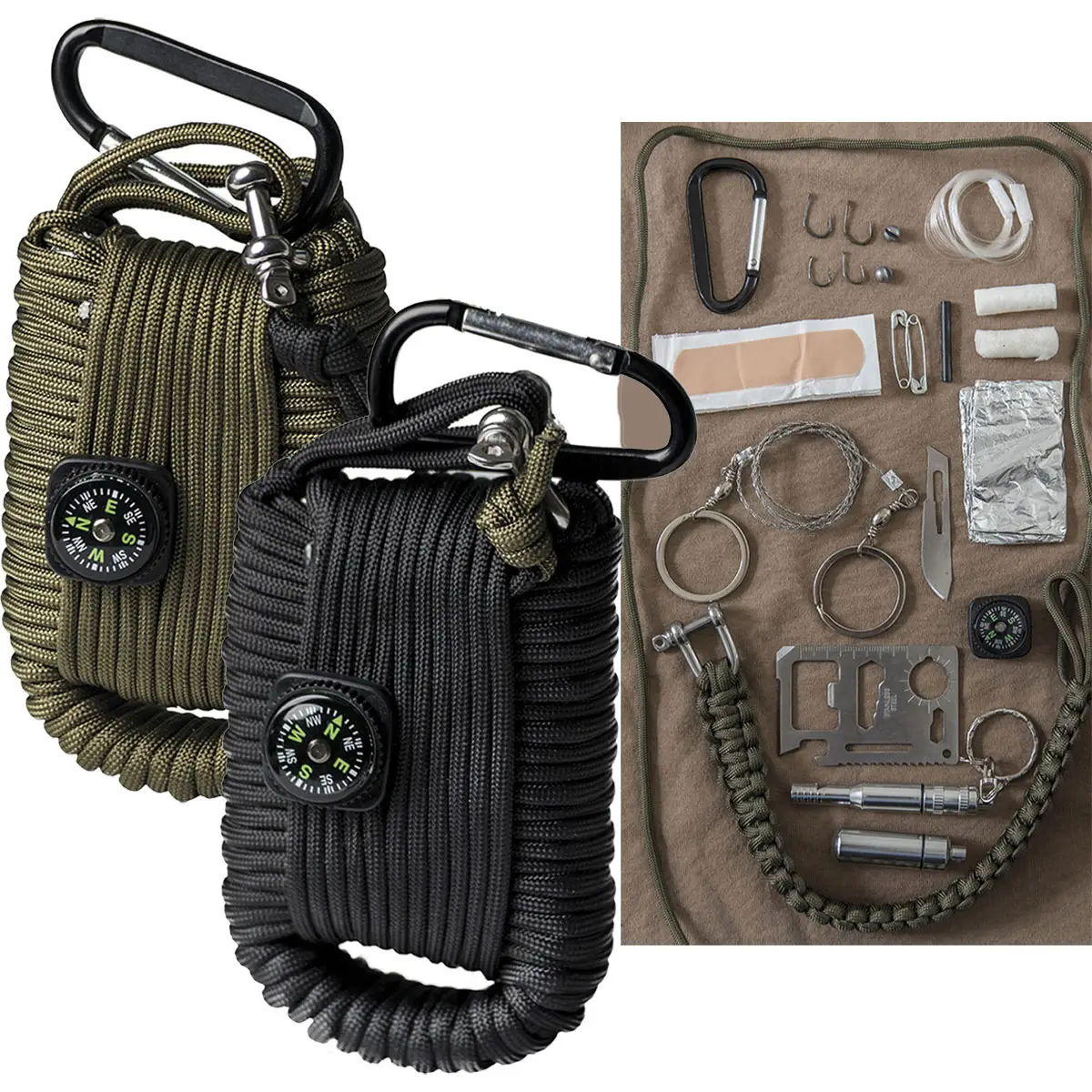 Paracord Survival Kit large versch. Farben