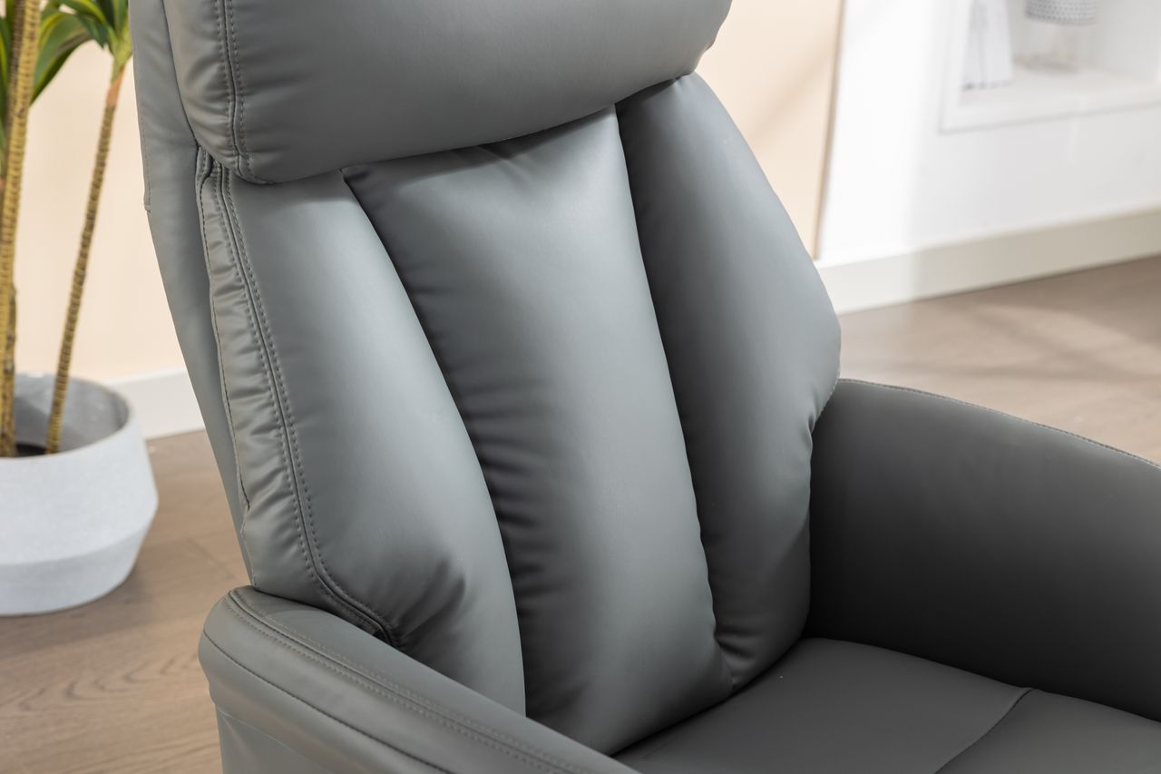 Happy Home Happy Home gepolsteter Relaxsessel mit Hocker HWP61-HGR hellgrau
