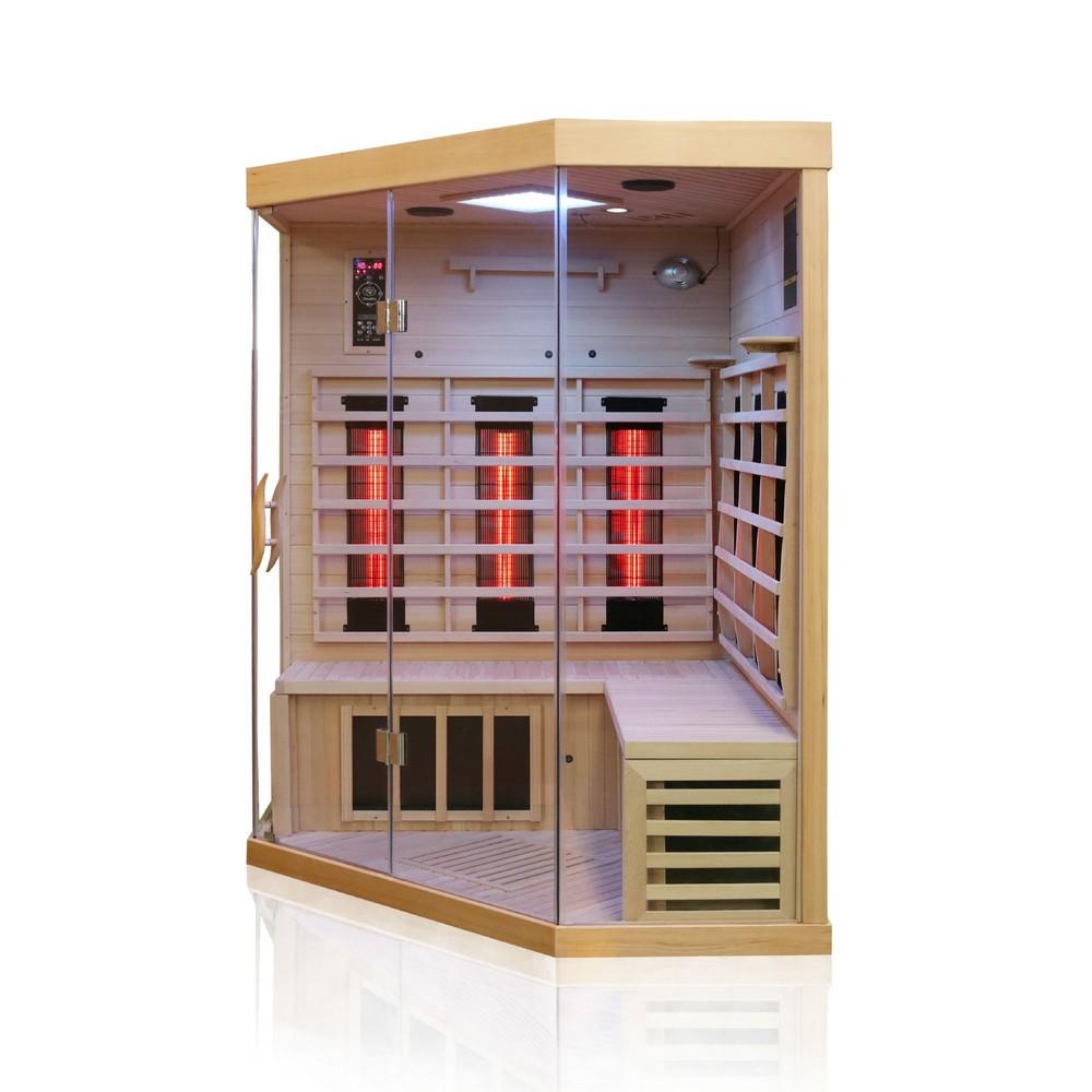 Dewello Infrarotkabine Infrarotsauna BRANDON 140cm x 140cm x 190cm Vollspektrumstrahler