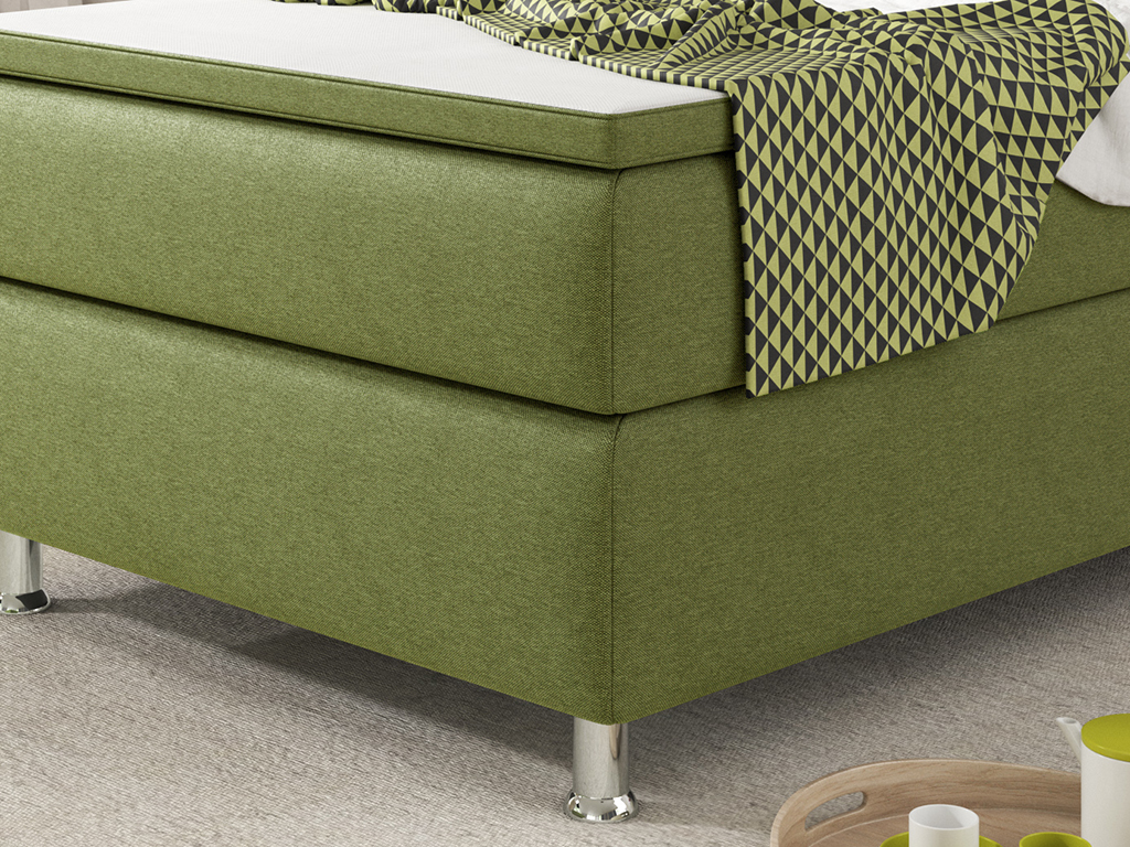 IHG Boxspringbett Köln 90x200 Webstoff Grün