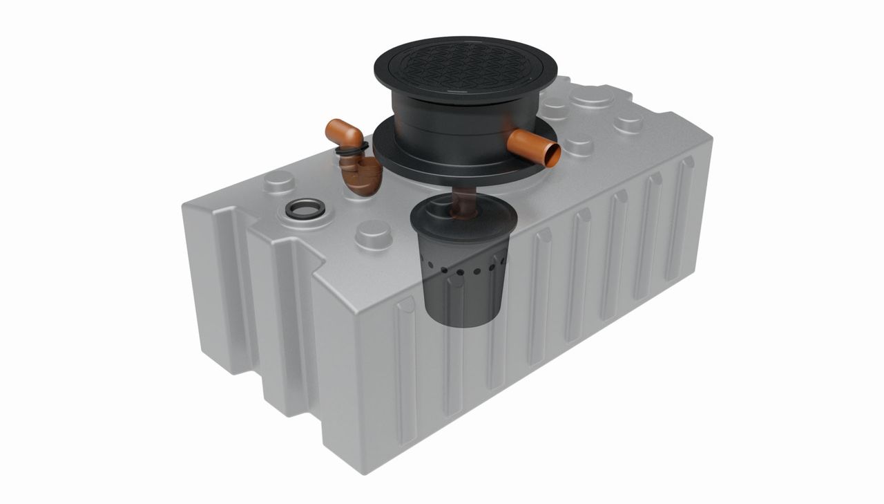 GreenLife Regenwasser-Flachtank 2.000 l mit Biovitor