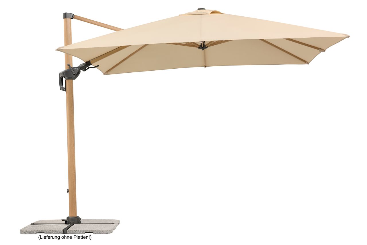 Schneider Schirme Schneider Ampelschirm RHODOS TWIST WOODY, ca. 300 x 300 cm, natur