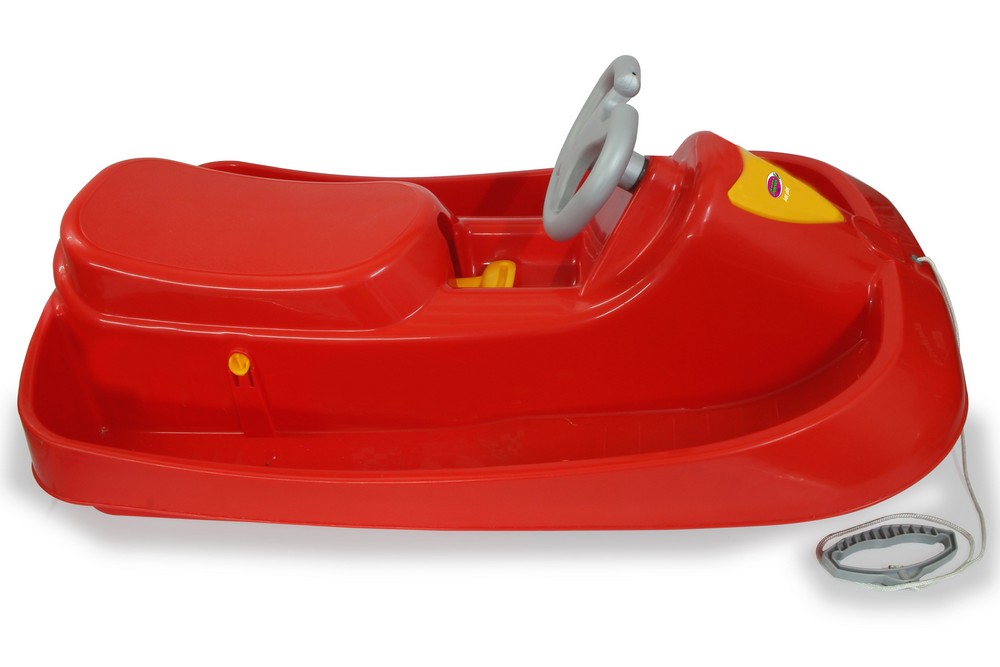 Jamara e.K. JAMARA-461100-Snow Play Bob Ralley 100 cm rot mit Lenkrad