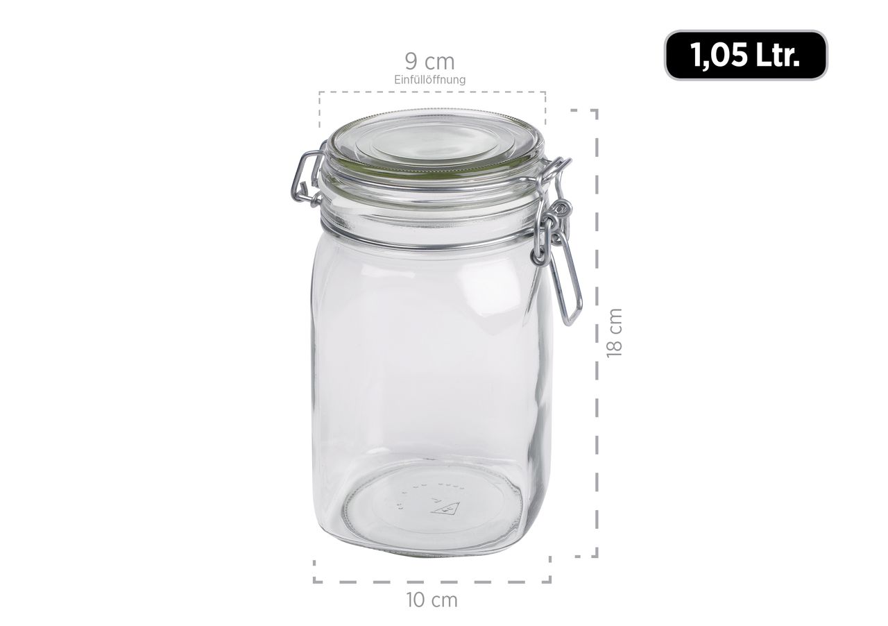 Mäser Serie Gothika, Einmachglas 1450 ml, 6er Set