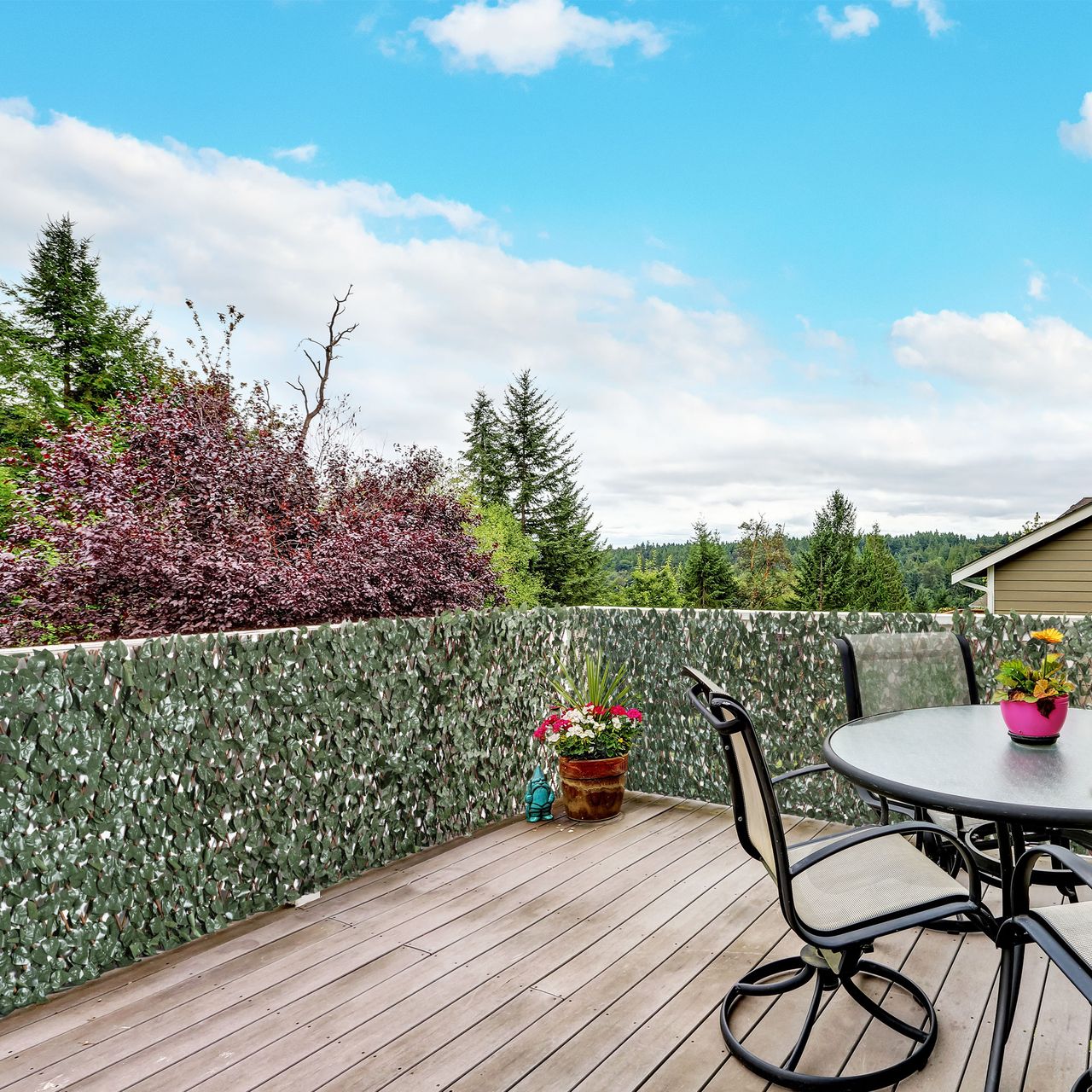 Outsunny 8 Stück künstliches Pflanzenwand Hecke UV-Schutz Sichtschutz Rhododendronblätter Design 200 X 100 cm Heckenpflanze für Garten Outdoor Dekor