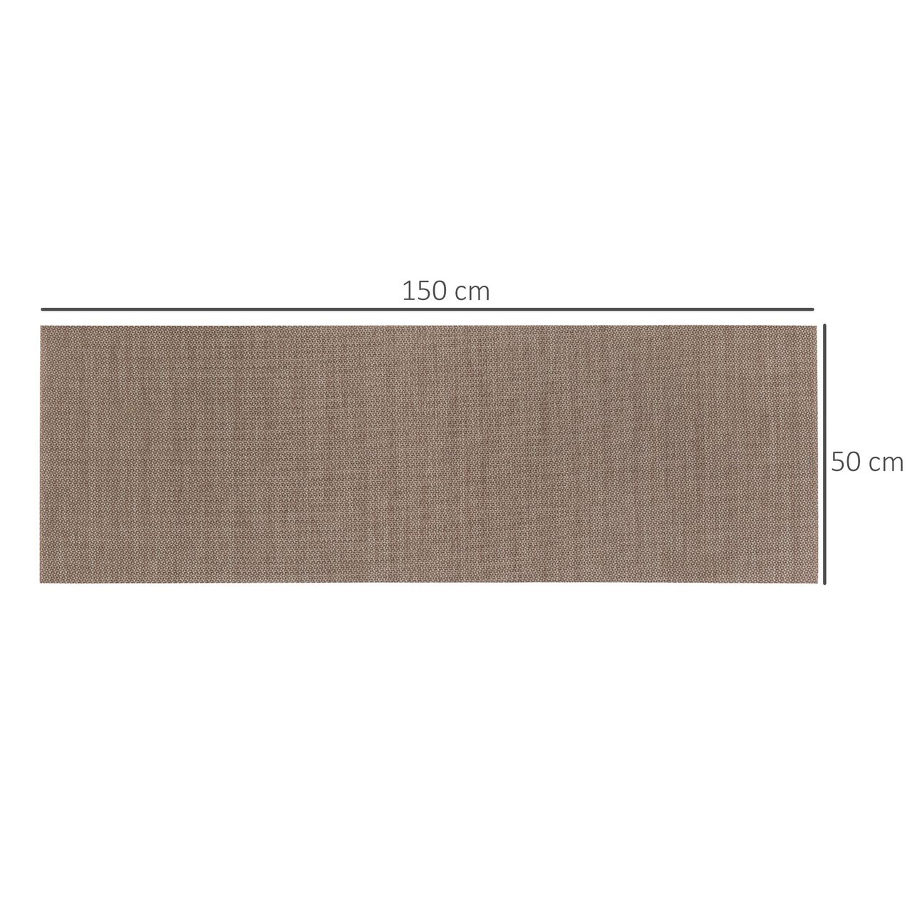 HOMCOM Küchenläufer Dunkelbeige 50 x 150 cm