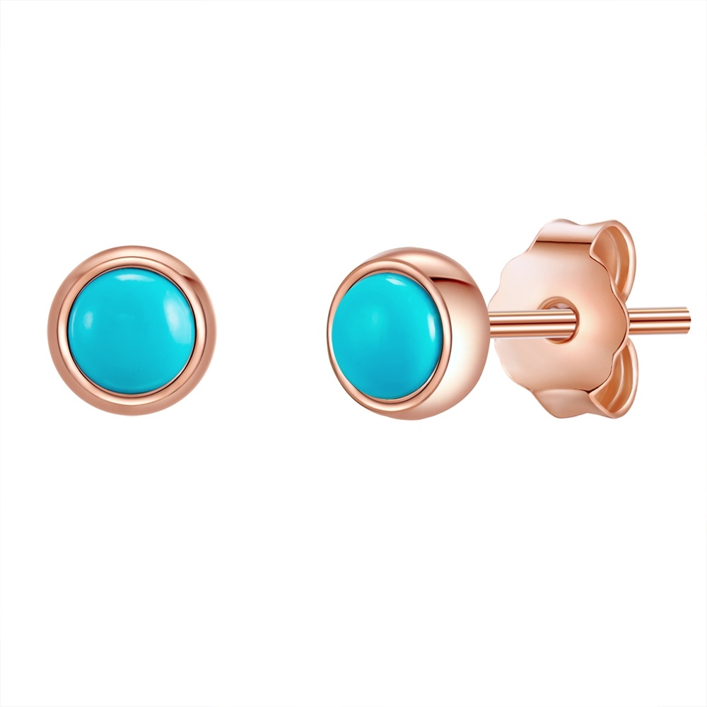 Glanzstücke München Puces d'oreilles en argent Argent sterling Turquoise reconstituée en Or rose Boucles d'oreilles