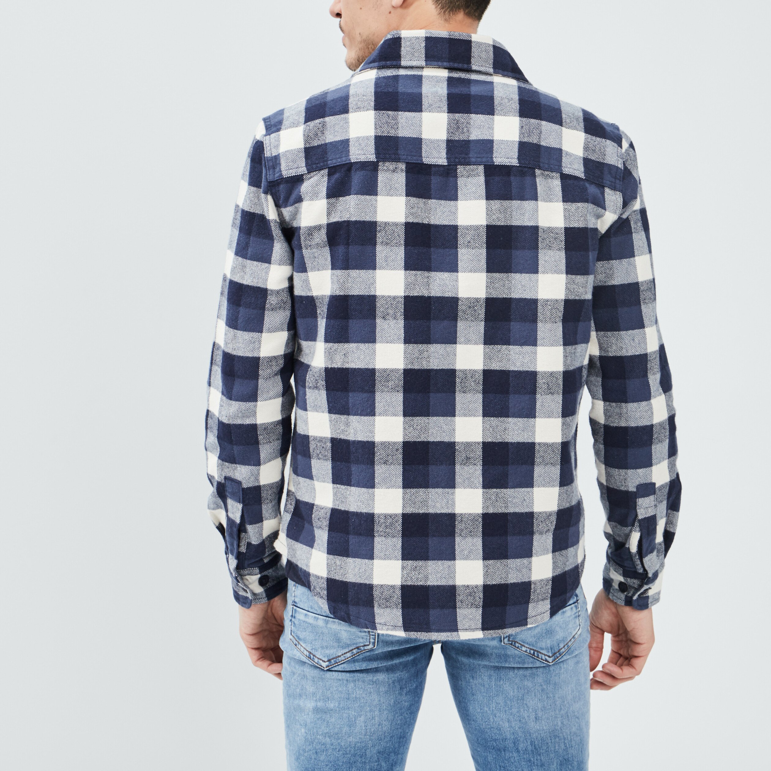Surchemise manches longues Creeks bleu marine homme | La Halle