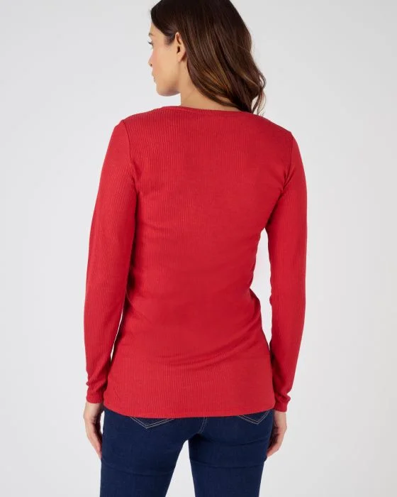 T-shirt col rond maille côtelée Thermolactyl