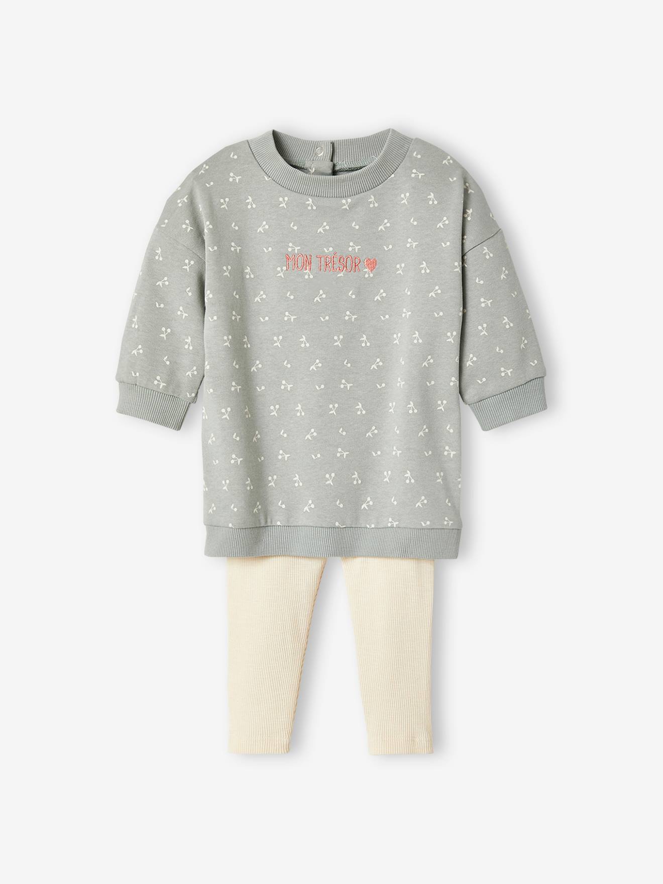 Ensemble robe + legging bébé personnalisable beige doré