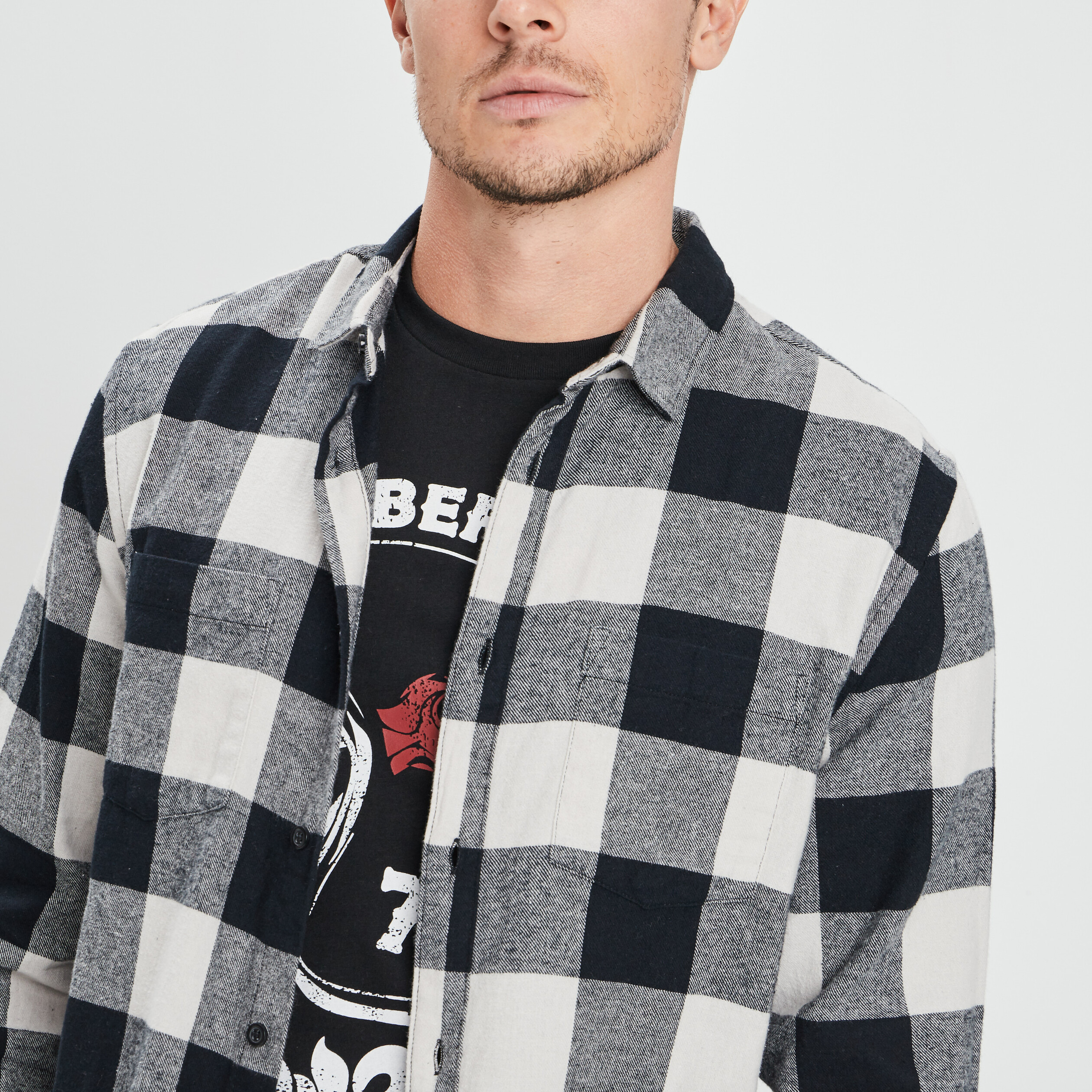 Chemise droite manches longues ecru homme | La Halle