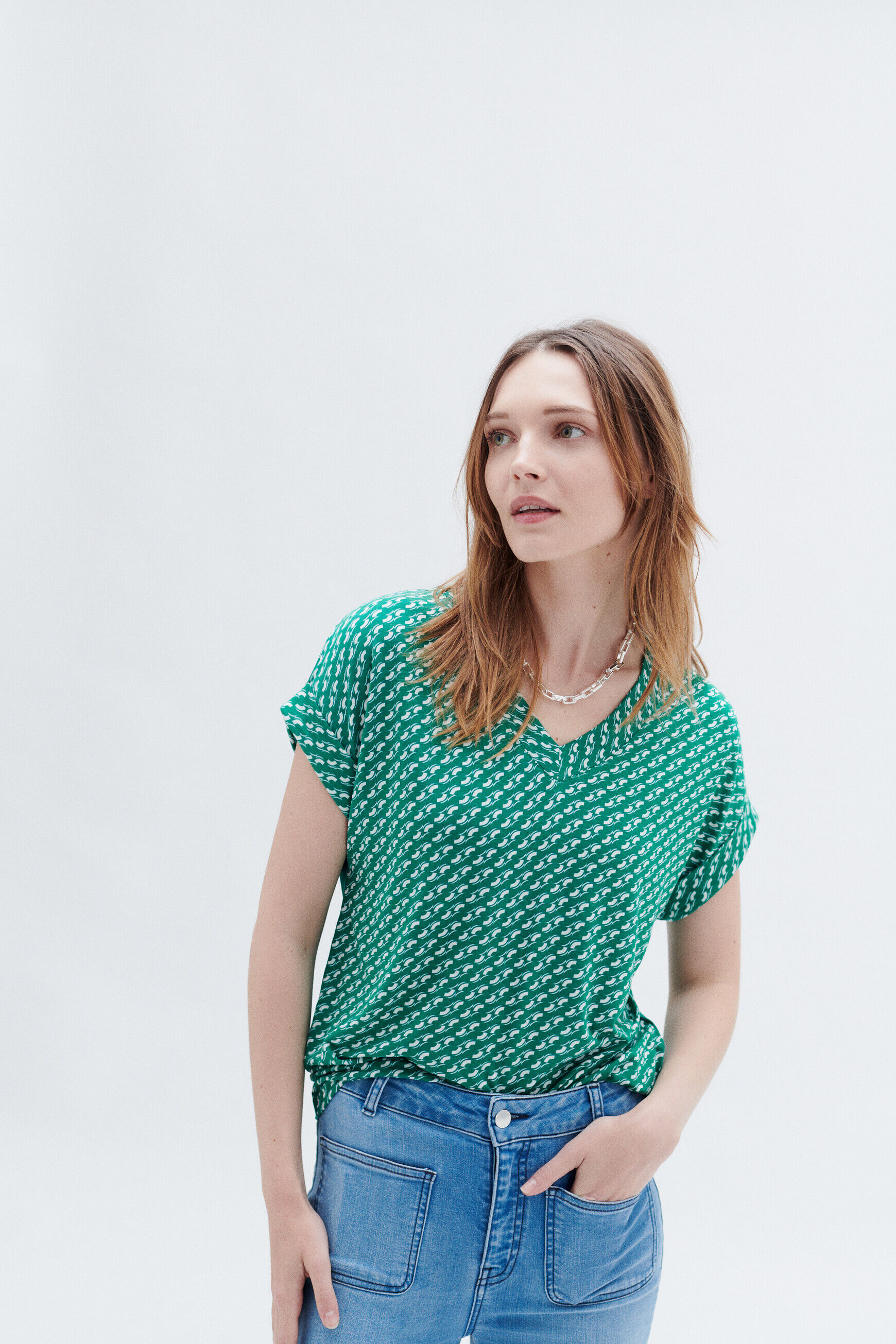 T-shirt tama vert menthe femme