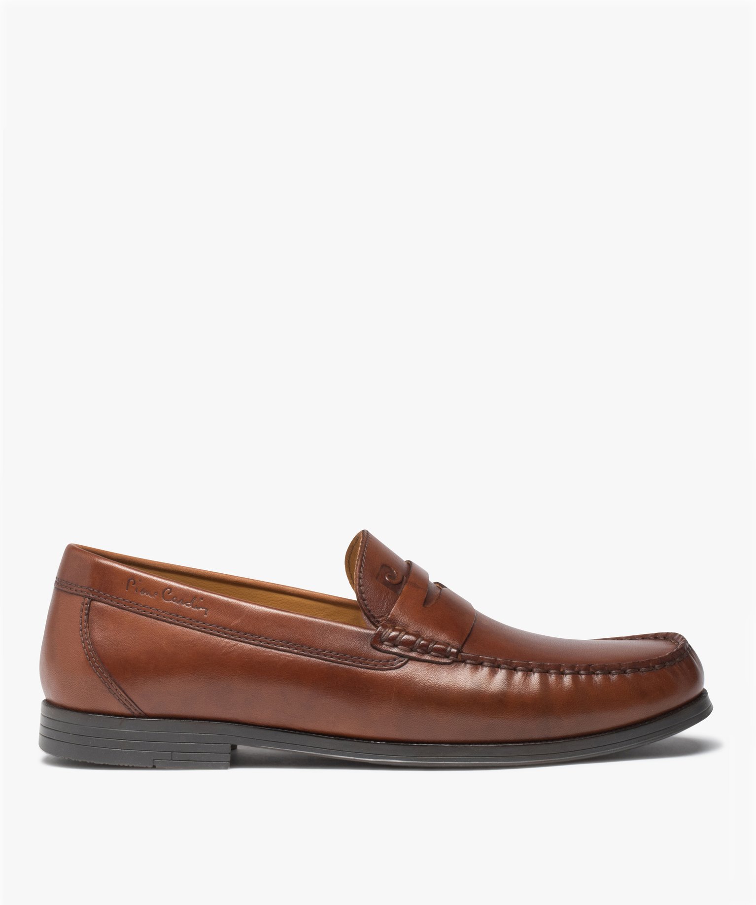 Mocassins homme unis en cuir et à talon plat - Pierre Cardi... marron | GEMO