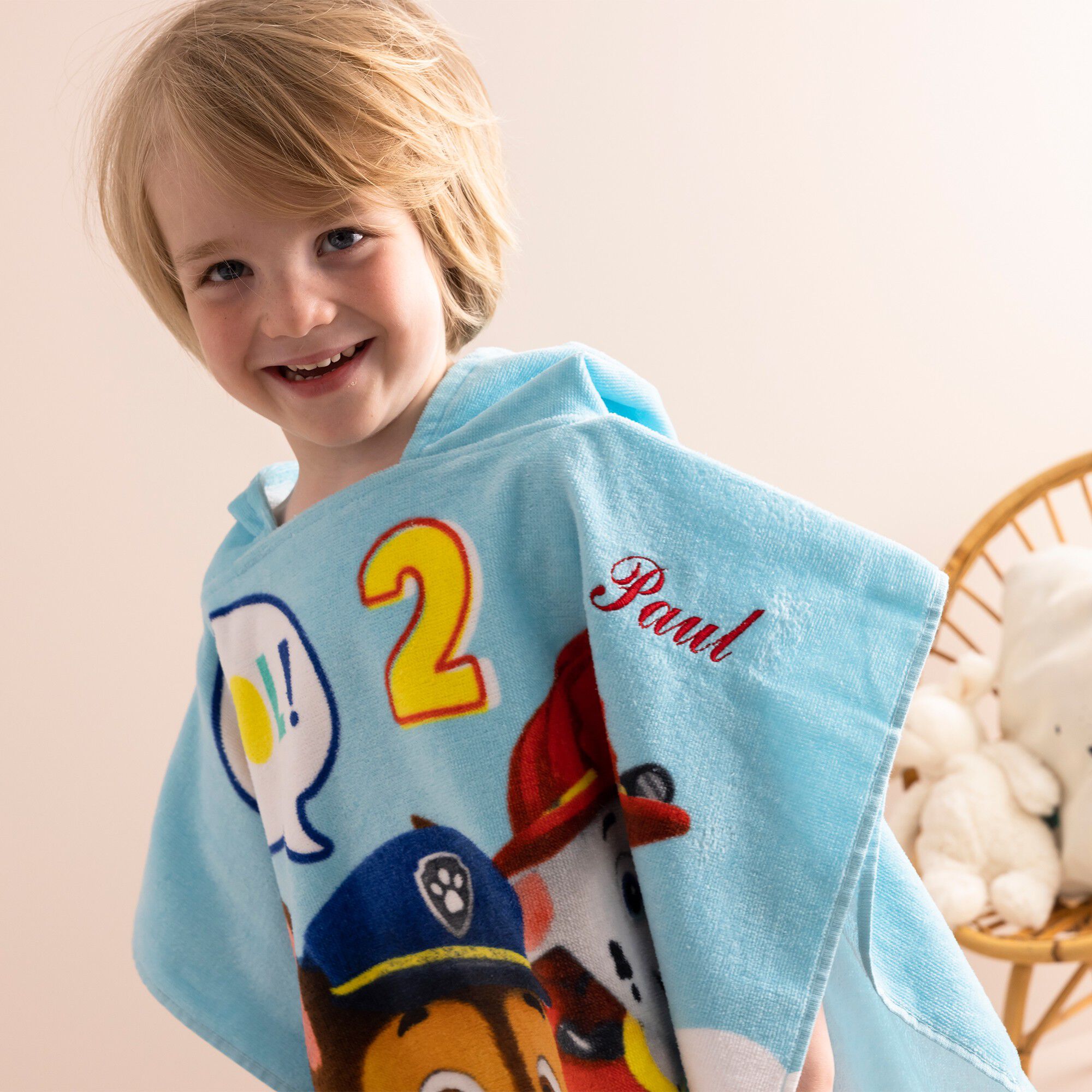 Poncho de bain enfant Pat Patrouille à capuche personnalisable