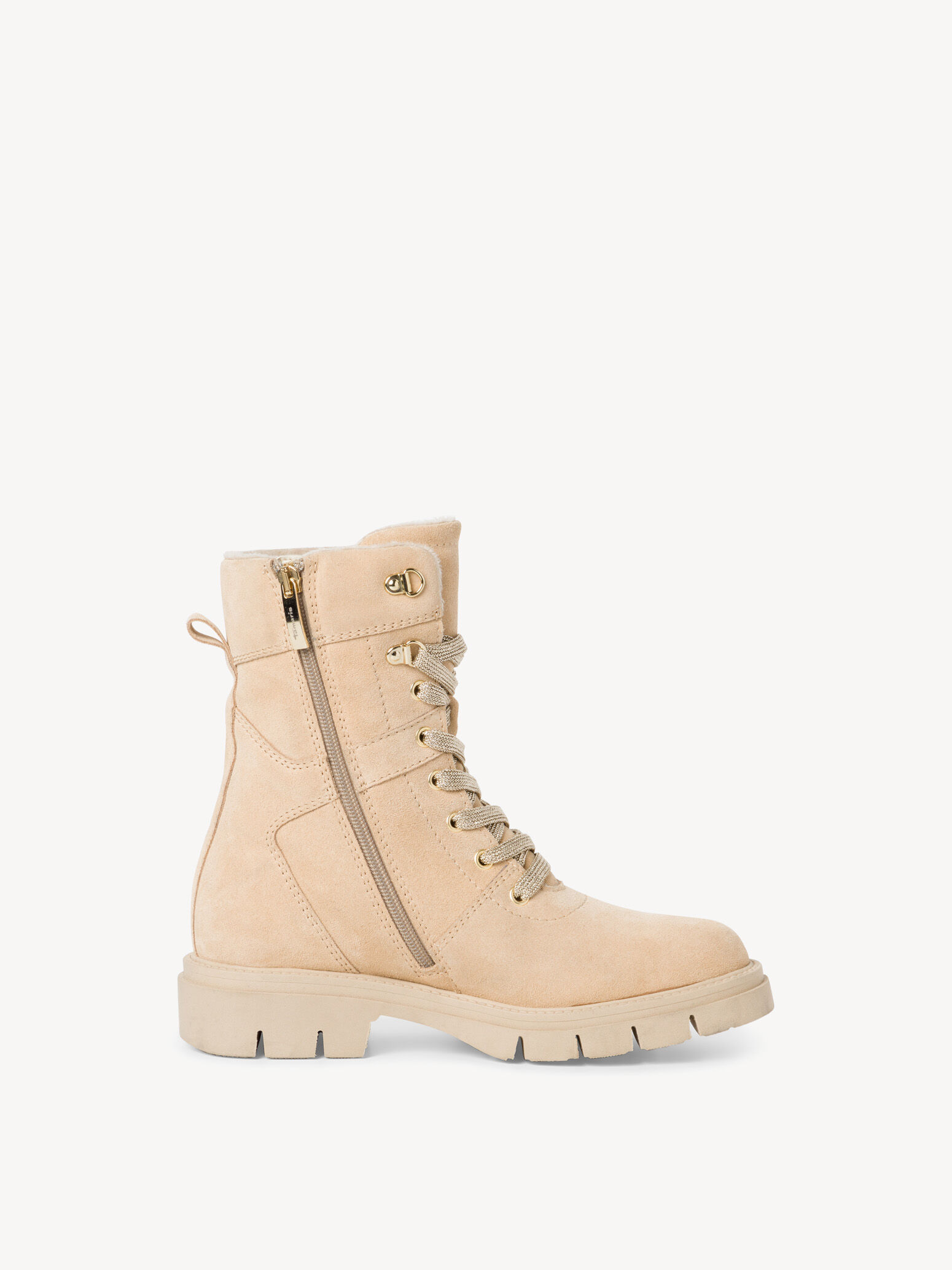 Bottine en cuir - beige doublure chaude