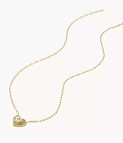 Fossil Kette Sadie All My Love Anhänger Heart Edelstahl goldfarben
