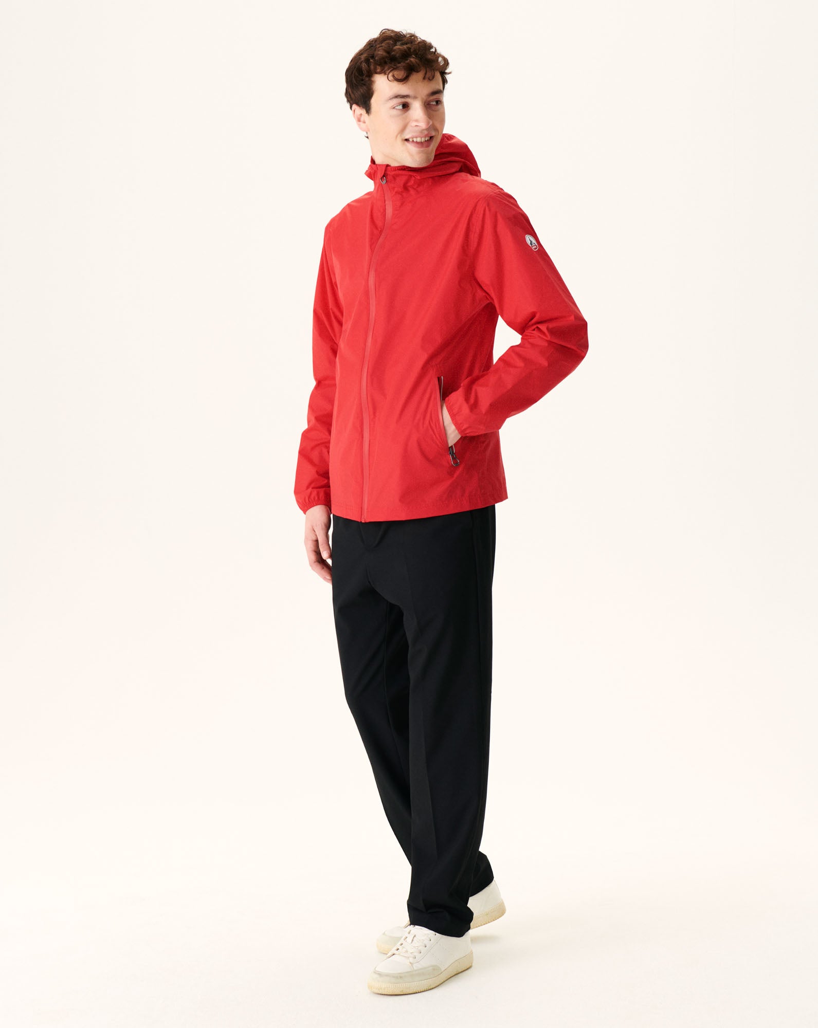 Imperméable à capuche paquetable Rouge vif Manille
