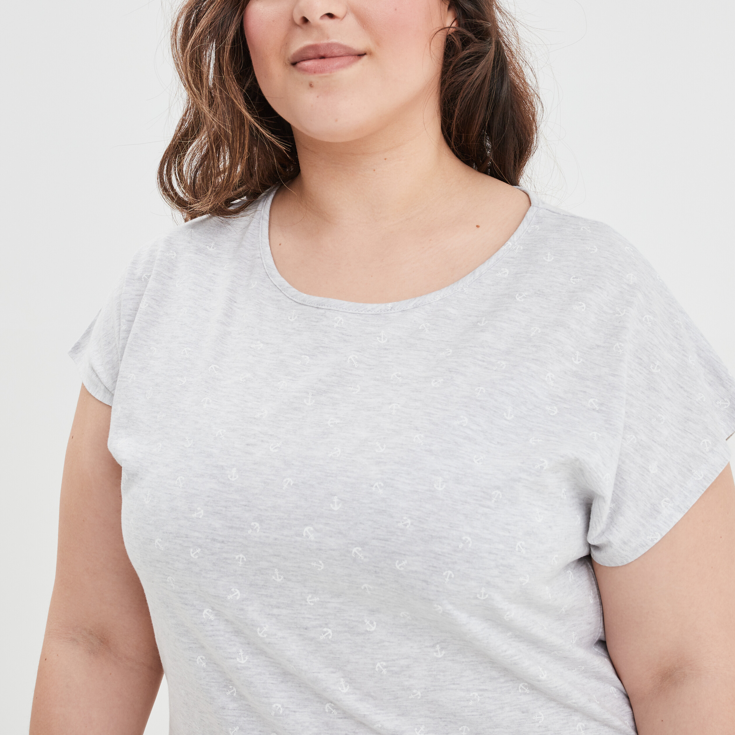 Chemise de nuit gris clair femme grande taille | La Halle