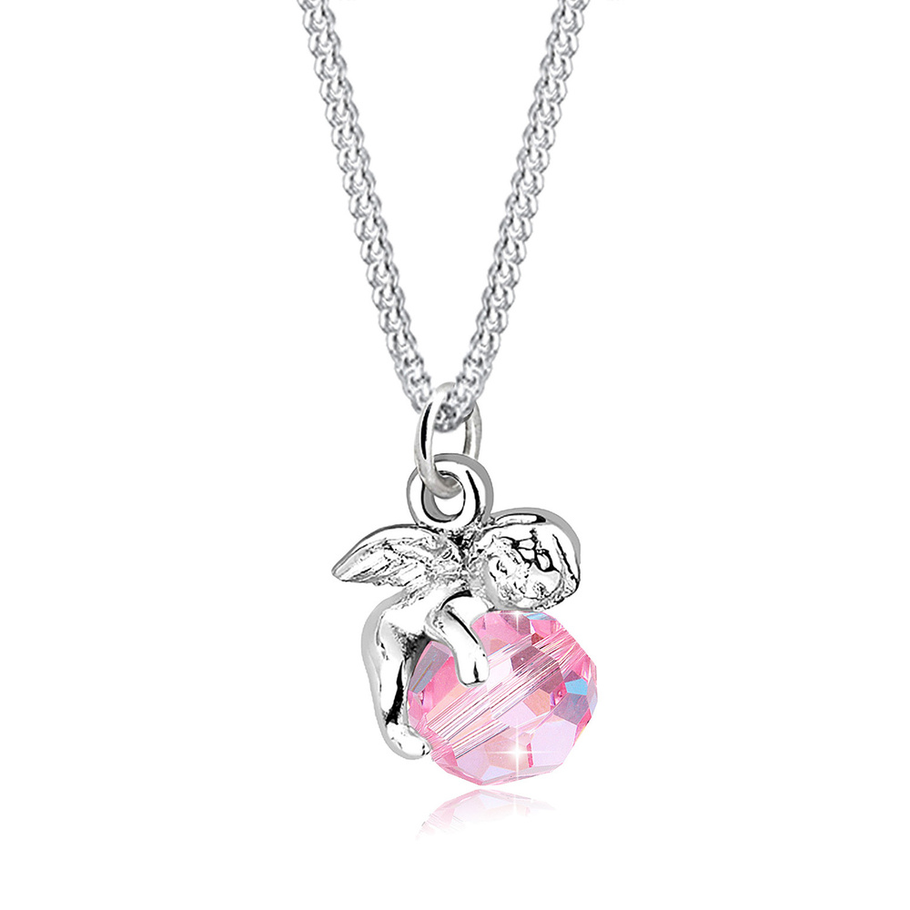 Elli Elli Collier Femmes Pendentif Ange avec Cristal en Argent Sterling 925 collier