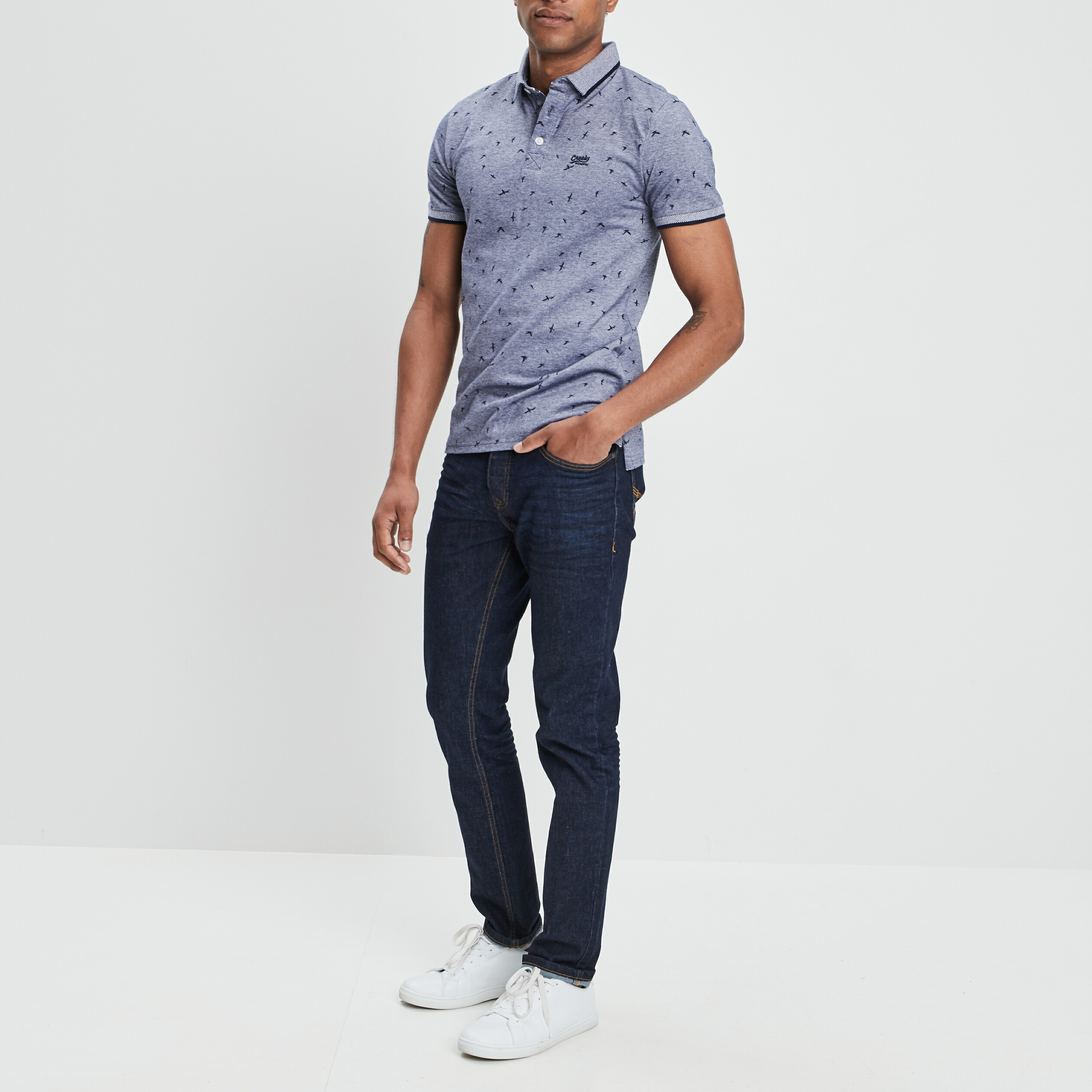 Polo manches courtes Creeks bleu marine homme | La Halle