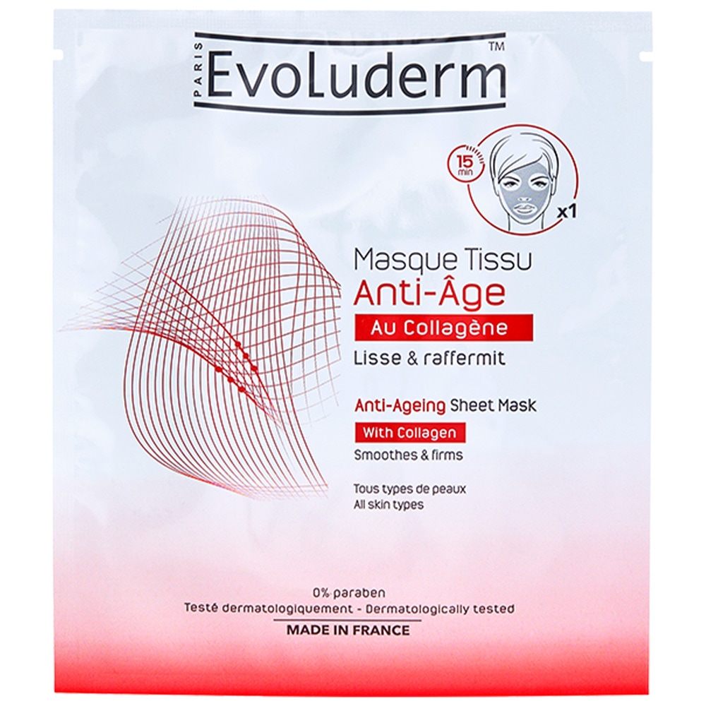 evoluderm Masque Tissu Masque Tissu Anti-Âge Collagène