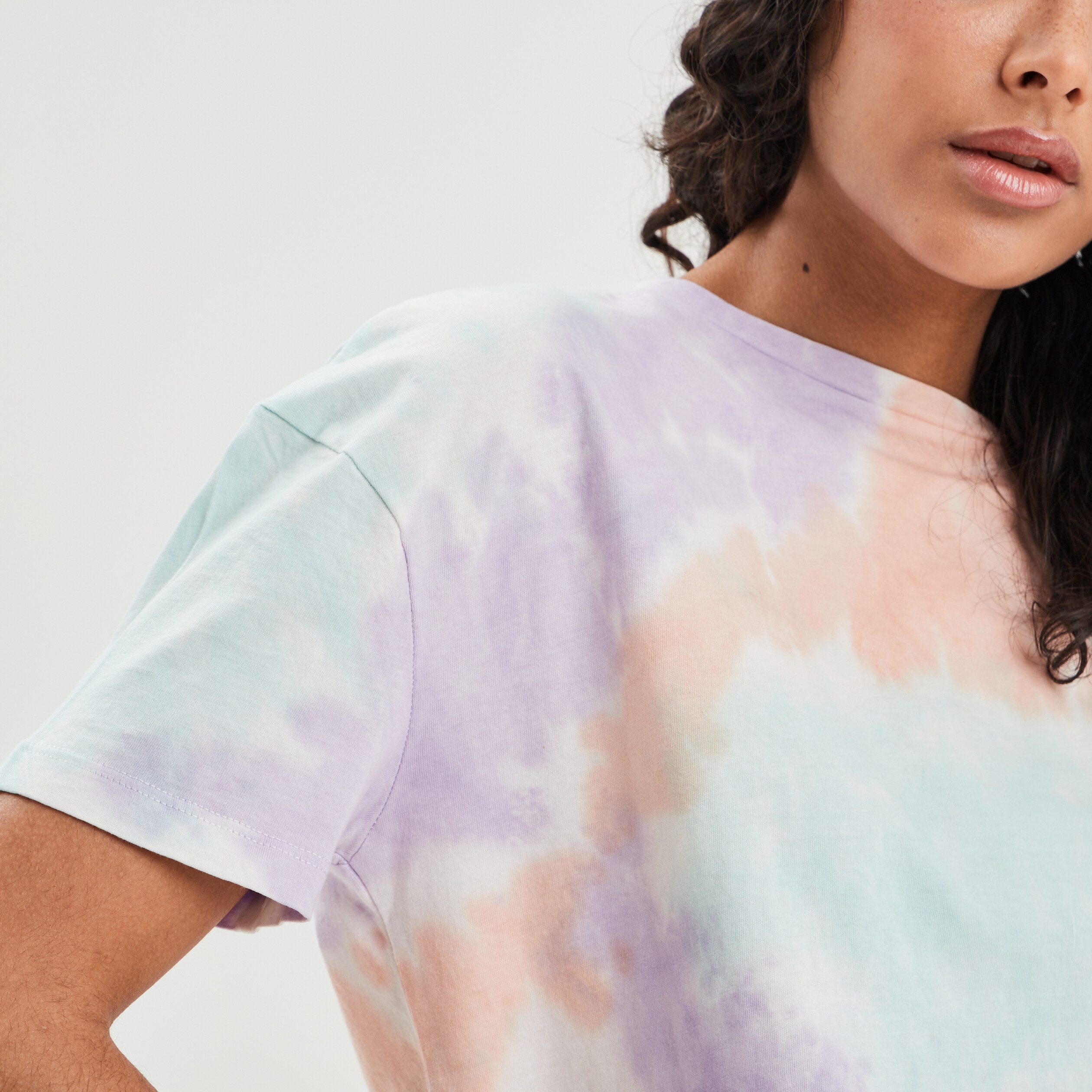 T-shirt cropped oversize Creeks rose femme | La Halle
