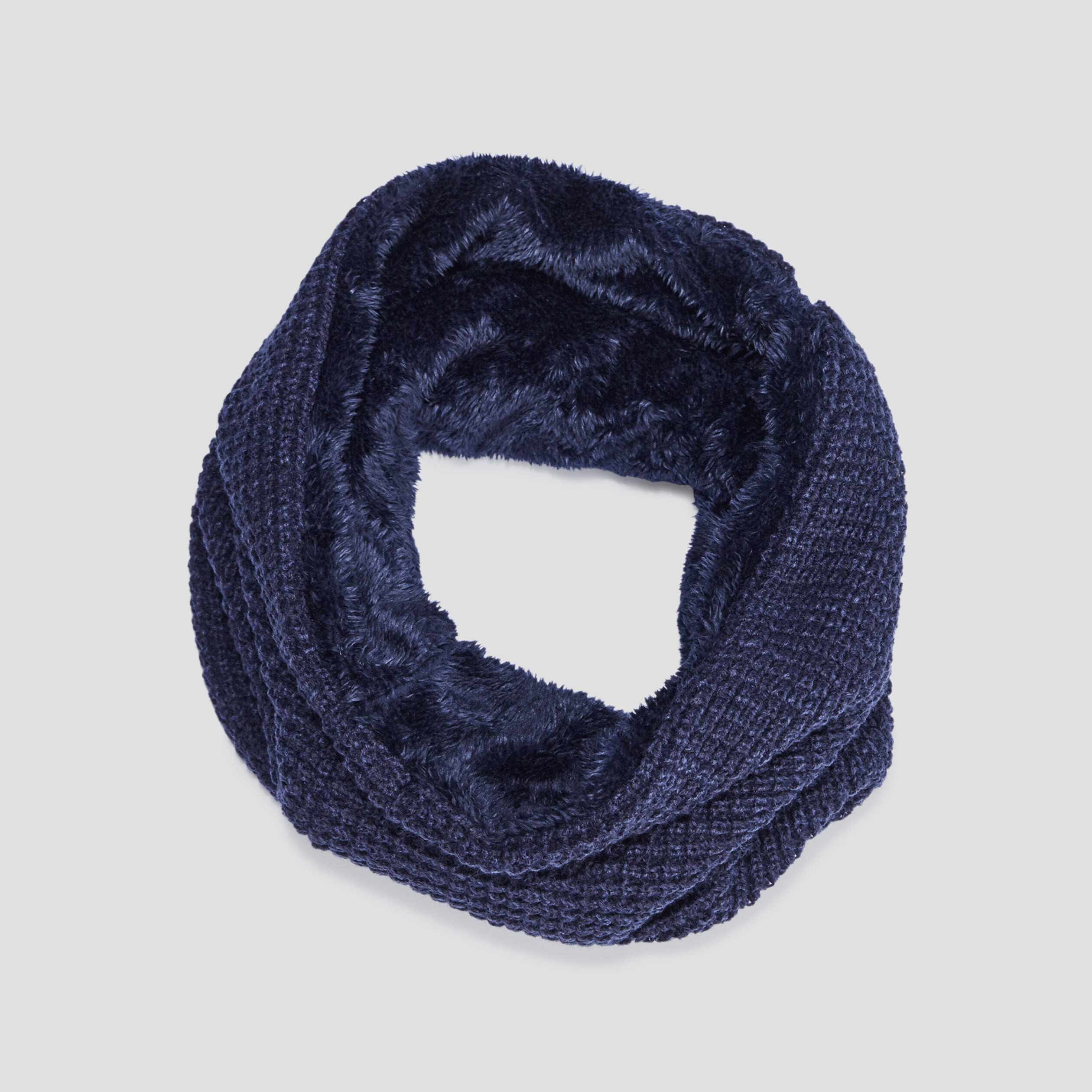 Snood doublé bleu marine homme | La Halle