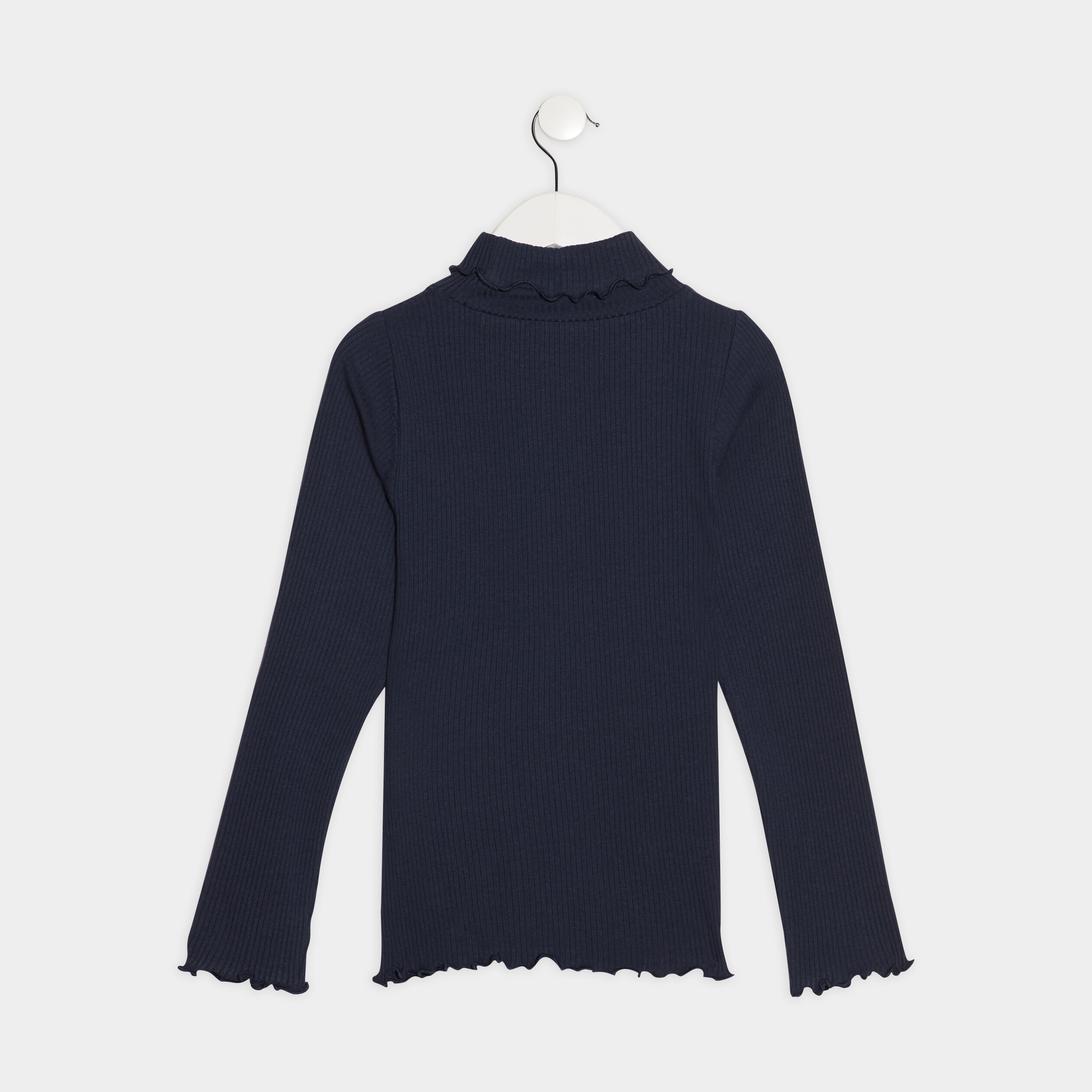 T-shirt avec col roulé bleu marine fille | La Halle