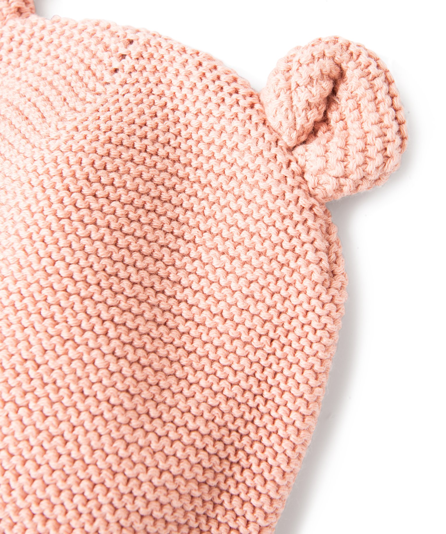 Bonnet de naissance en tricot avec oreilles en relief rose | GEMO