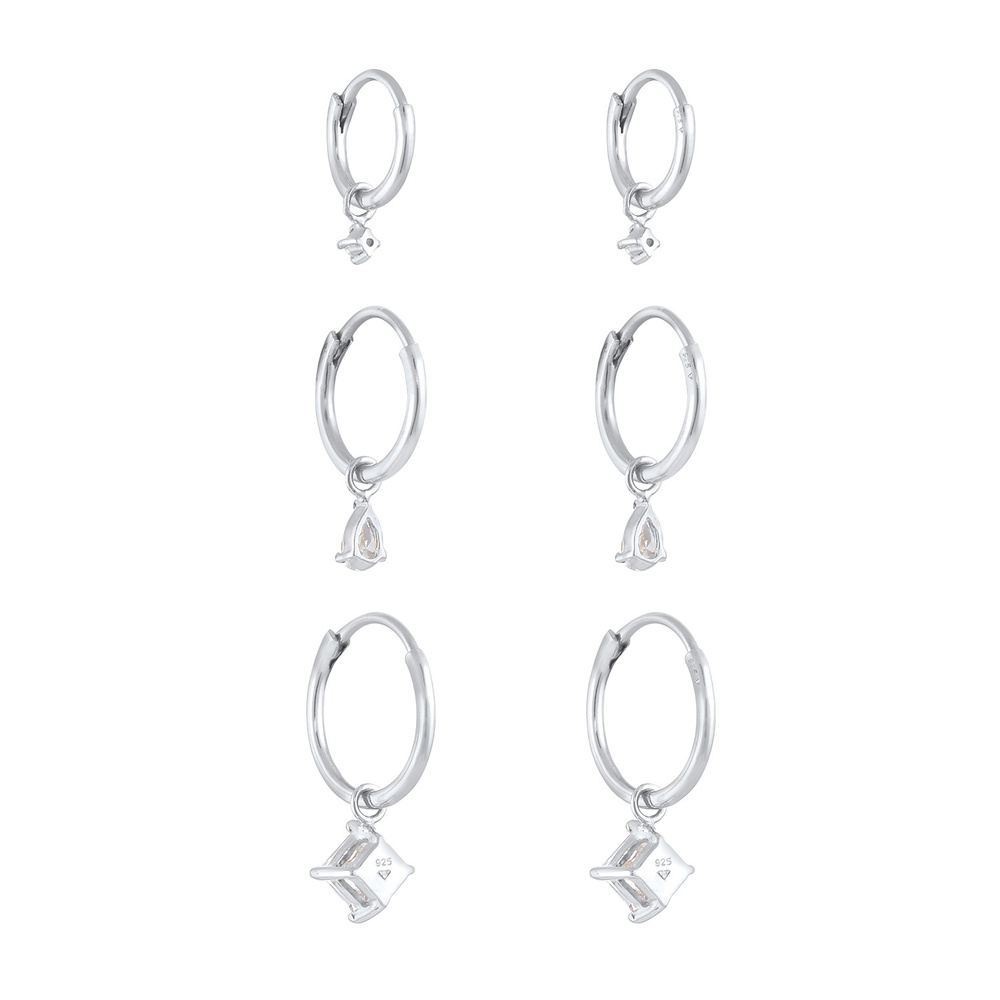 Elli Elli Boucles d'Oreilles Pendentif élégant pour dames avec cristaux de zircone en  Boucles d'oreilles