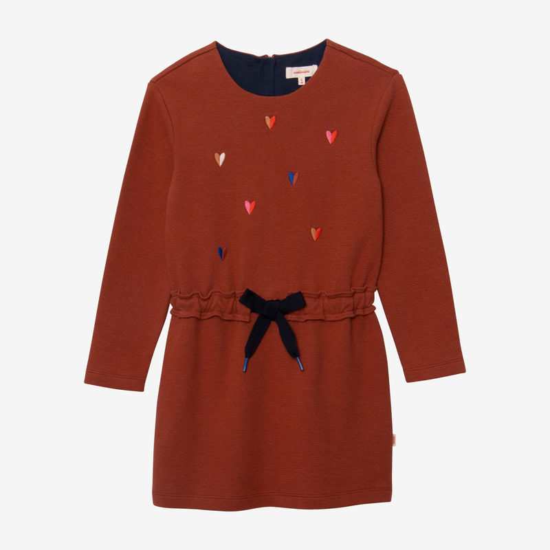 Robe sweat fille brodée cœurs Catimini