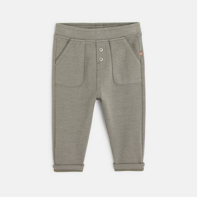 Pantalon coton fantaisie vert bébé garçon