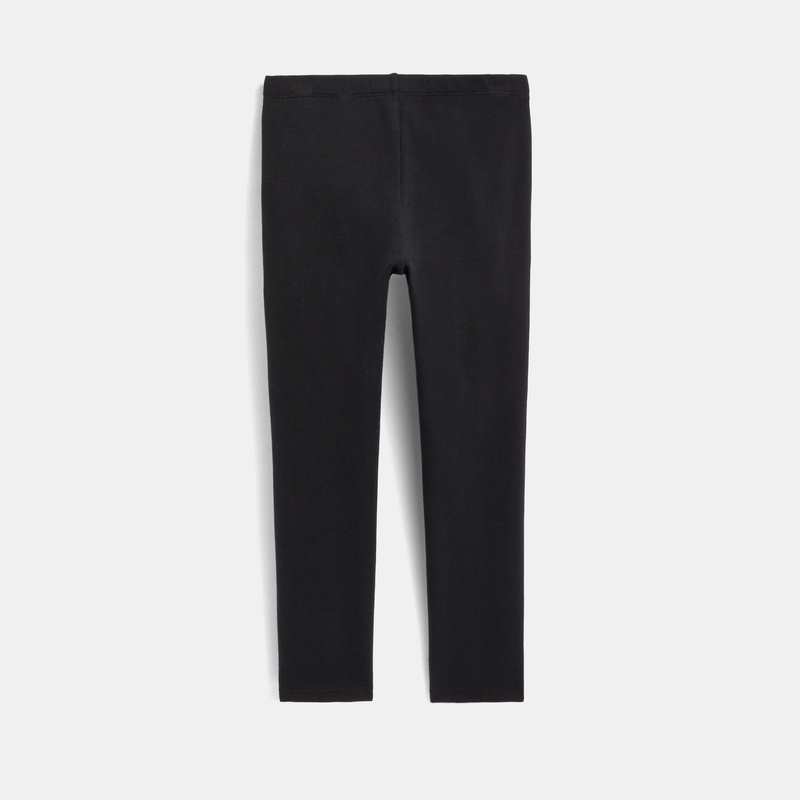 Leggings chauds unis noir fille