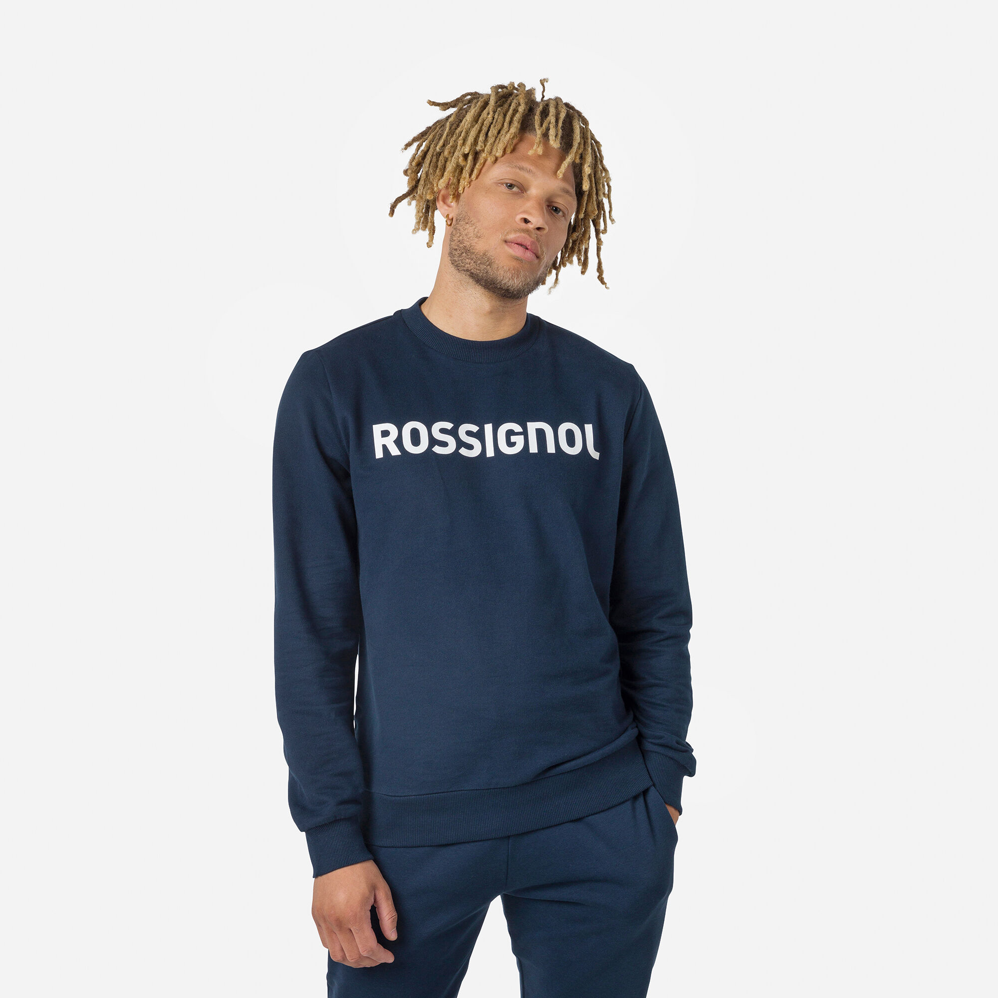 Sweat en coton à col rond Logo Homme