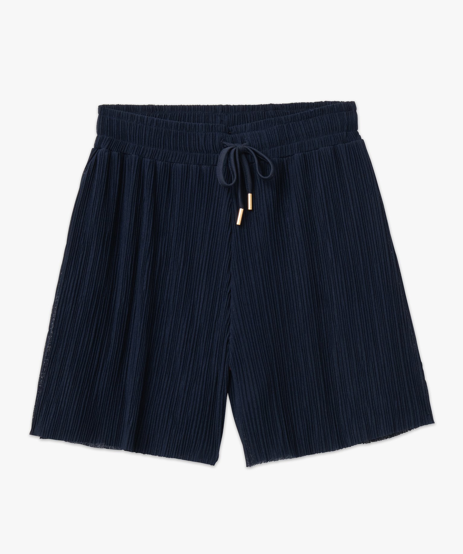 Short ample en maille plissée fluide femme bleu | GEMO