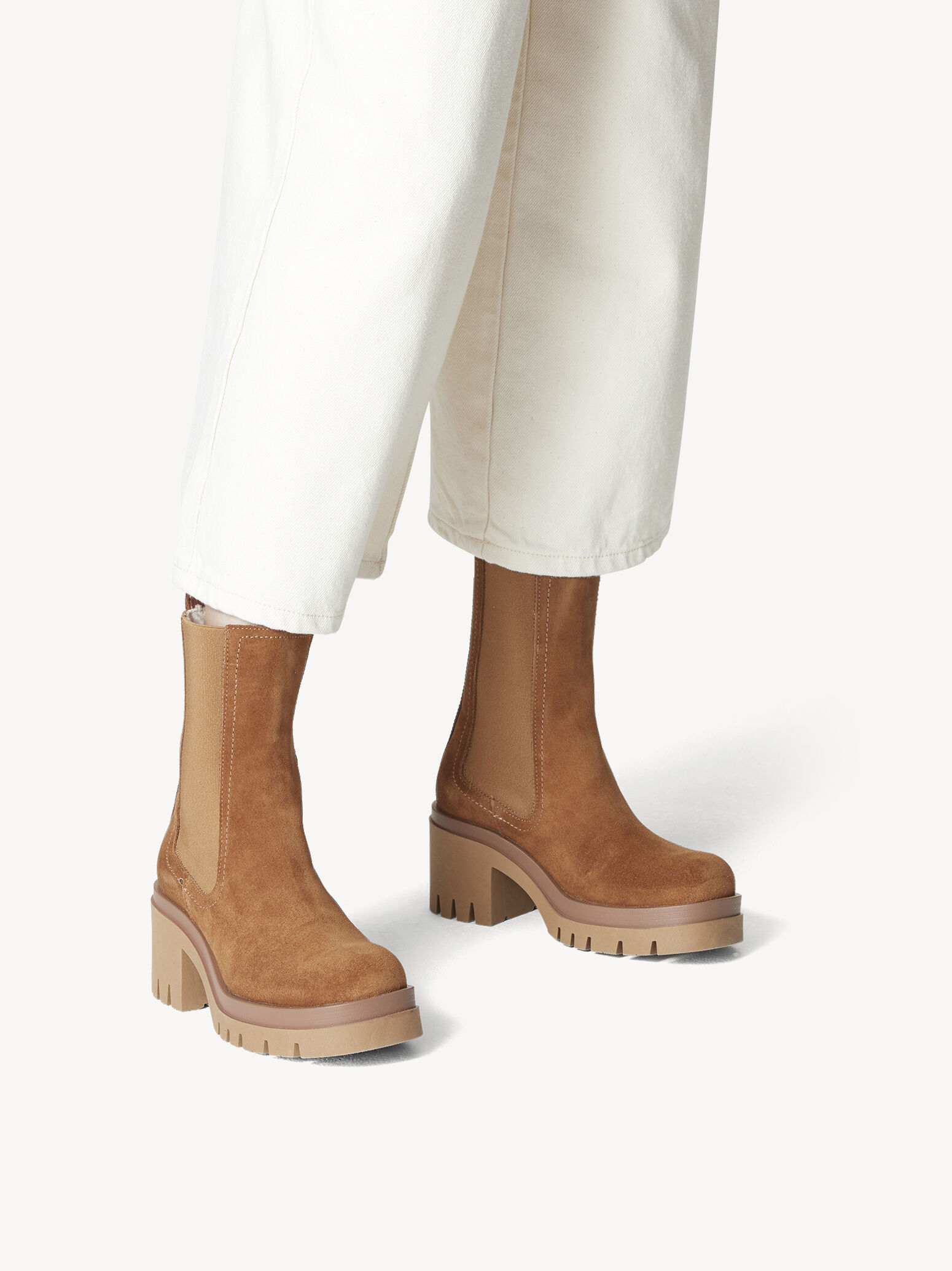 Bottine Chelsea en cuir - marron