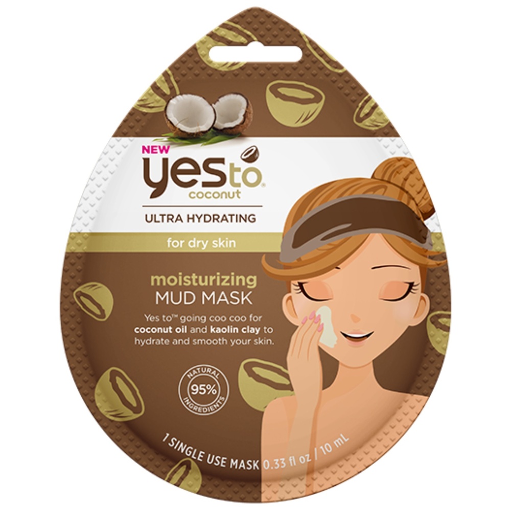 Yes To Masque de boue à usage unique tonifiantà la noix de coco et au café Masque visage