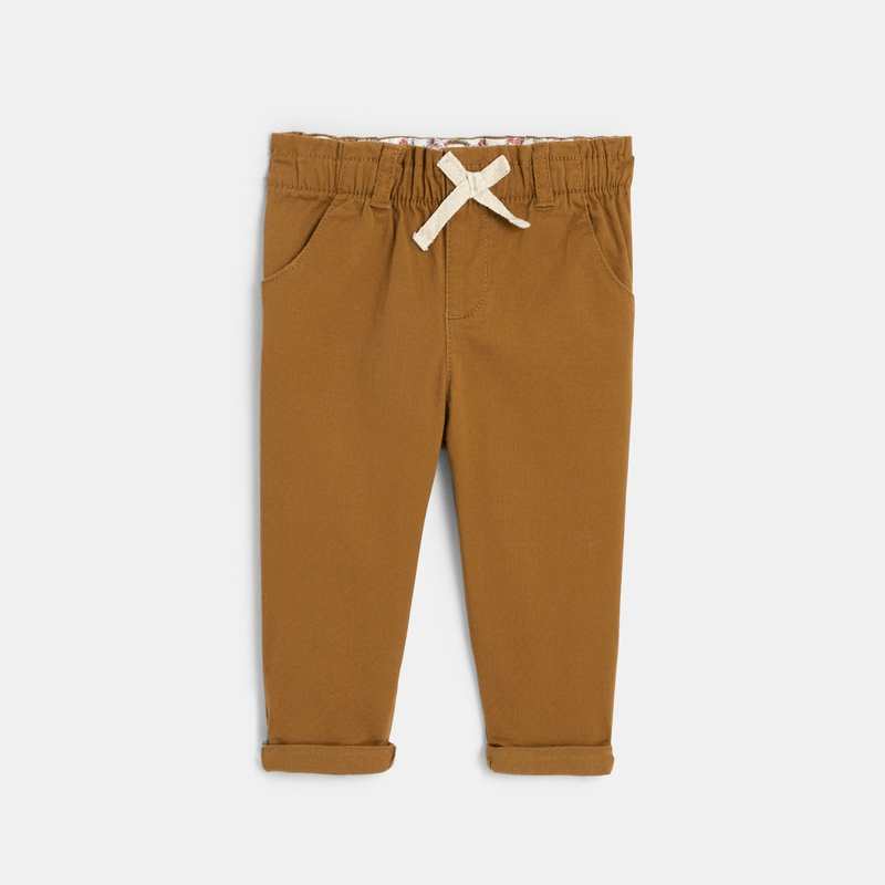 Pantalon fantaisie taille paperbag marron bébé fille