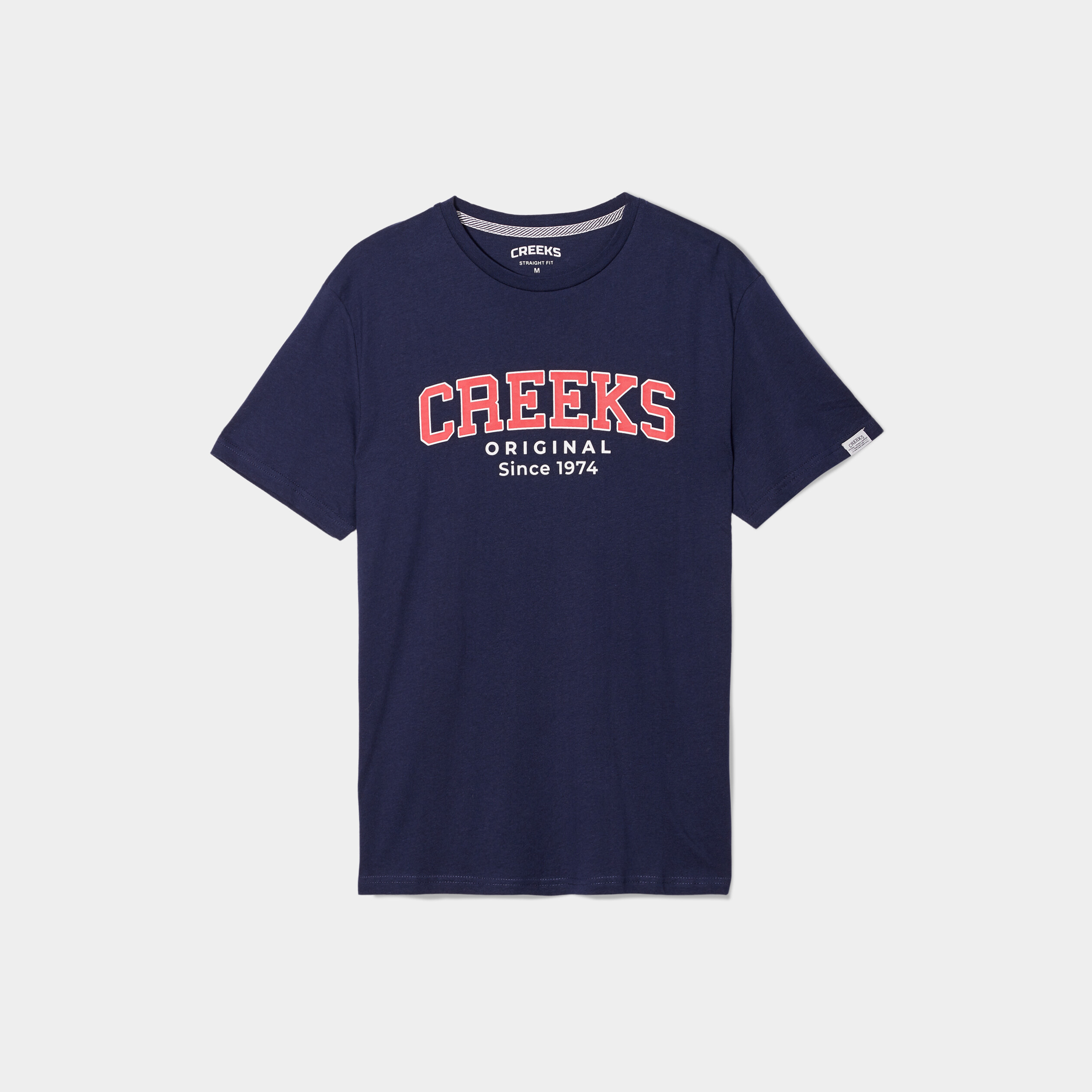 T-shirt manches courtes coton Creeks bleu marine homme | La Halle