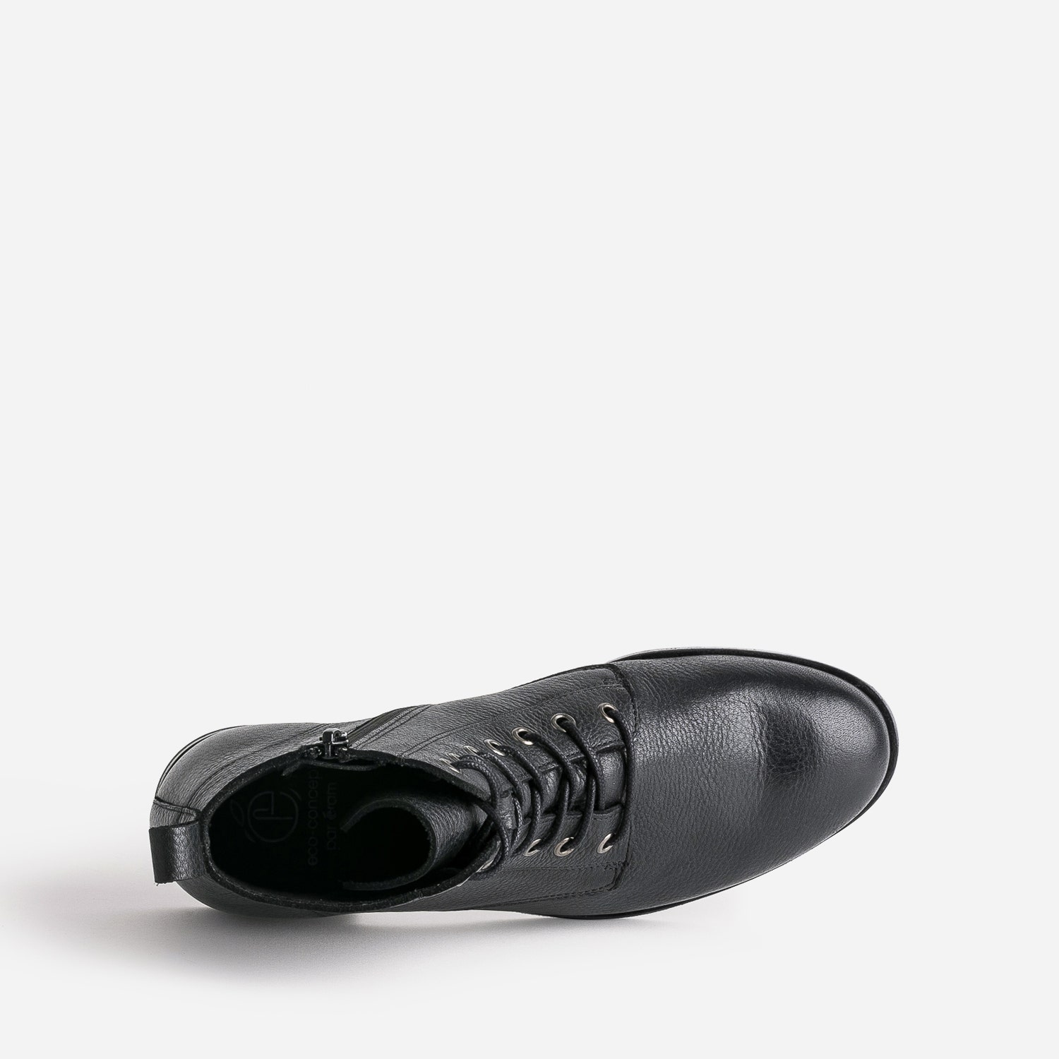 Bottine noire éco-conçue en cuir