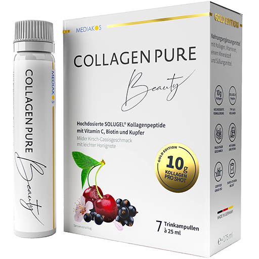 COLLAGEN PURE Beauty 10 g Kollagen hochdos.Gold  7X25 ml  Trinkampullen