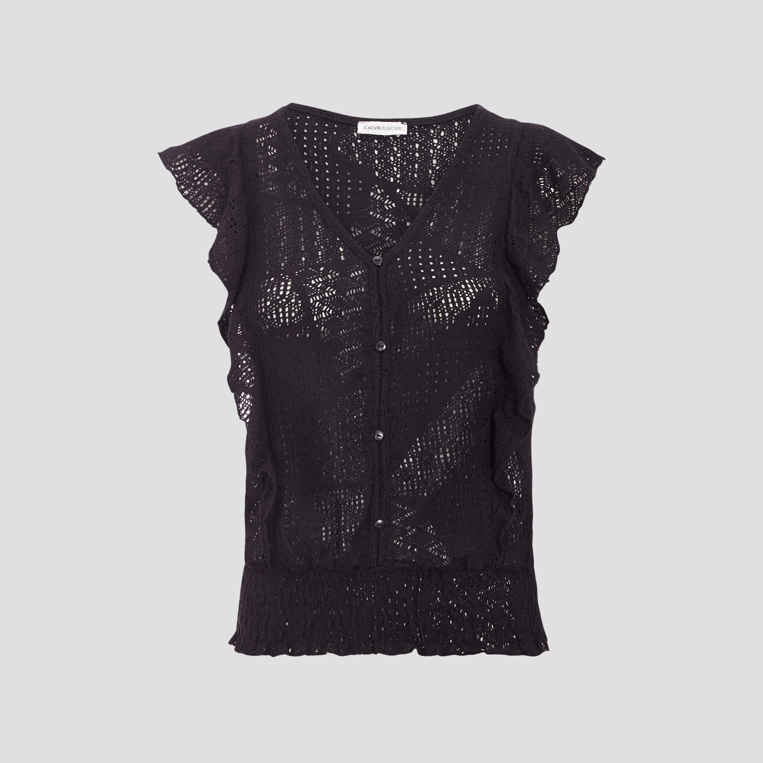 Blouse manches courtes noir femme | Cache Cache