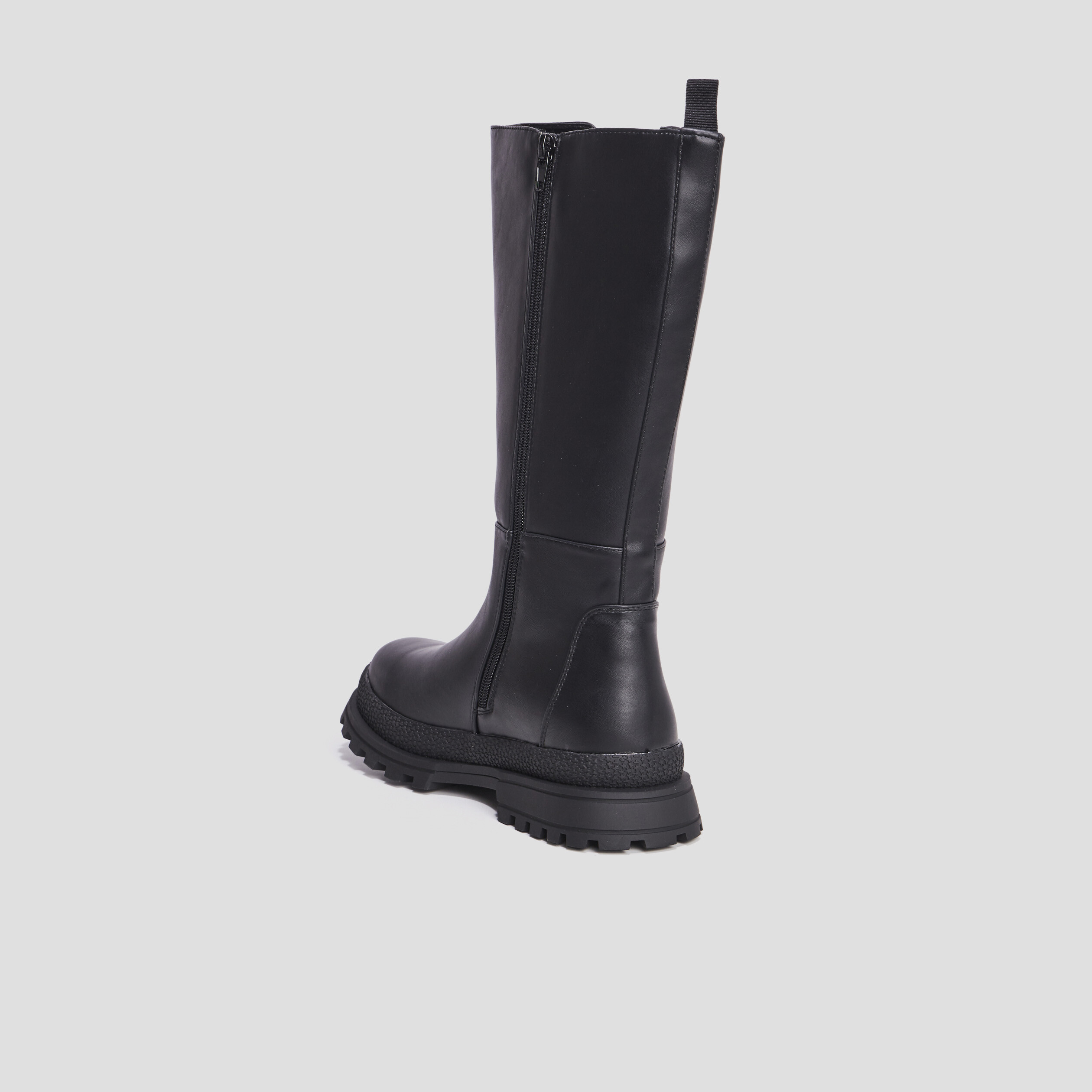Bottes crantées zippées noir fille | La Halle