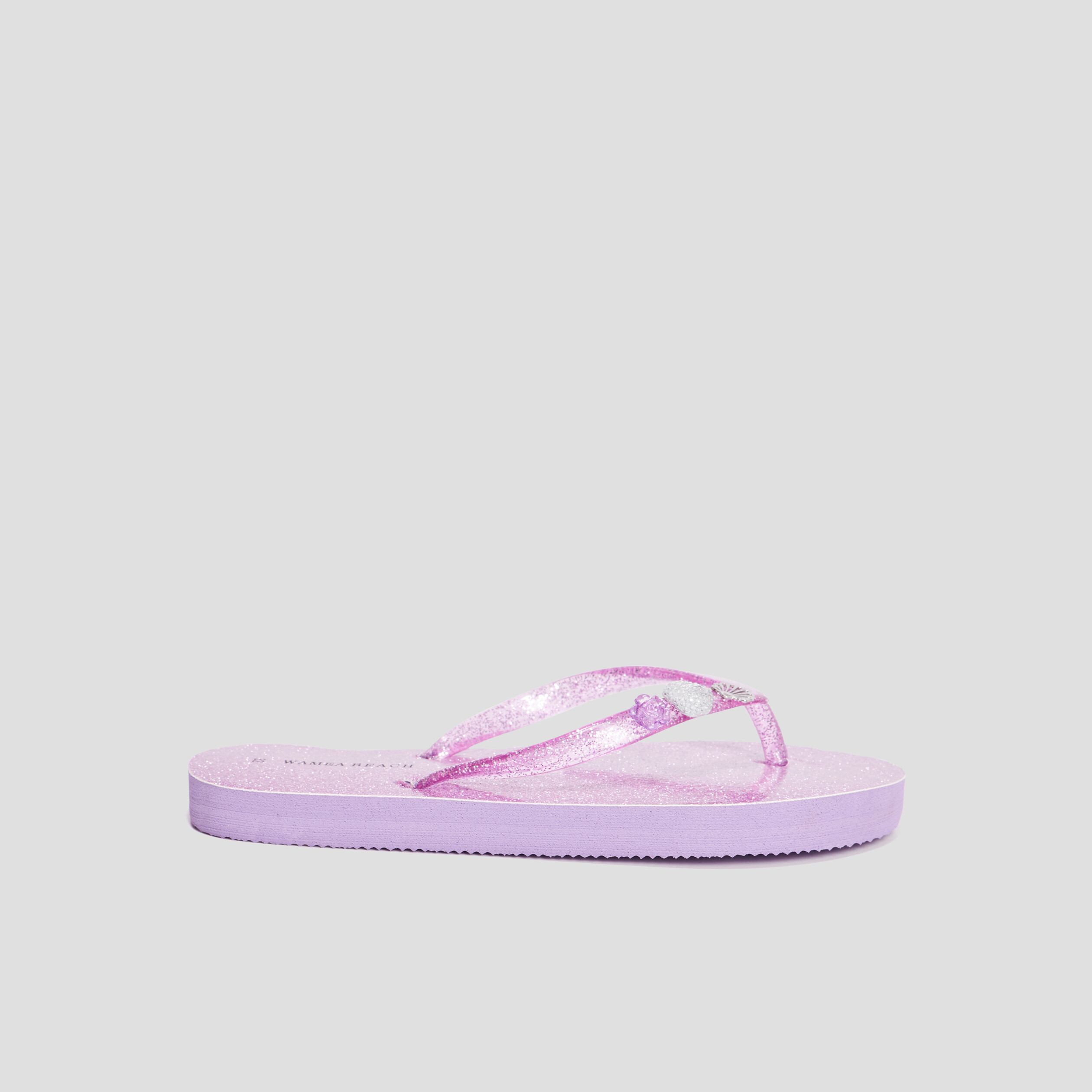 Tongs à paillettes et bijoux Wamea Beach violet fille | La Halle