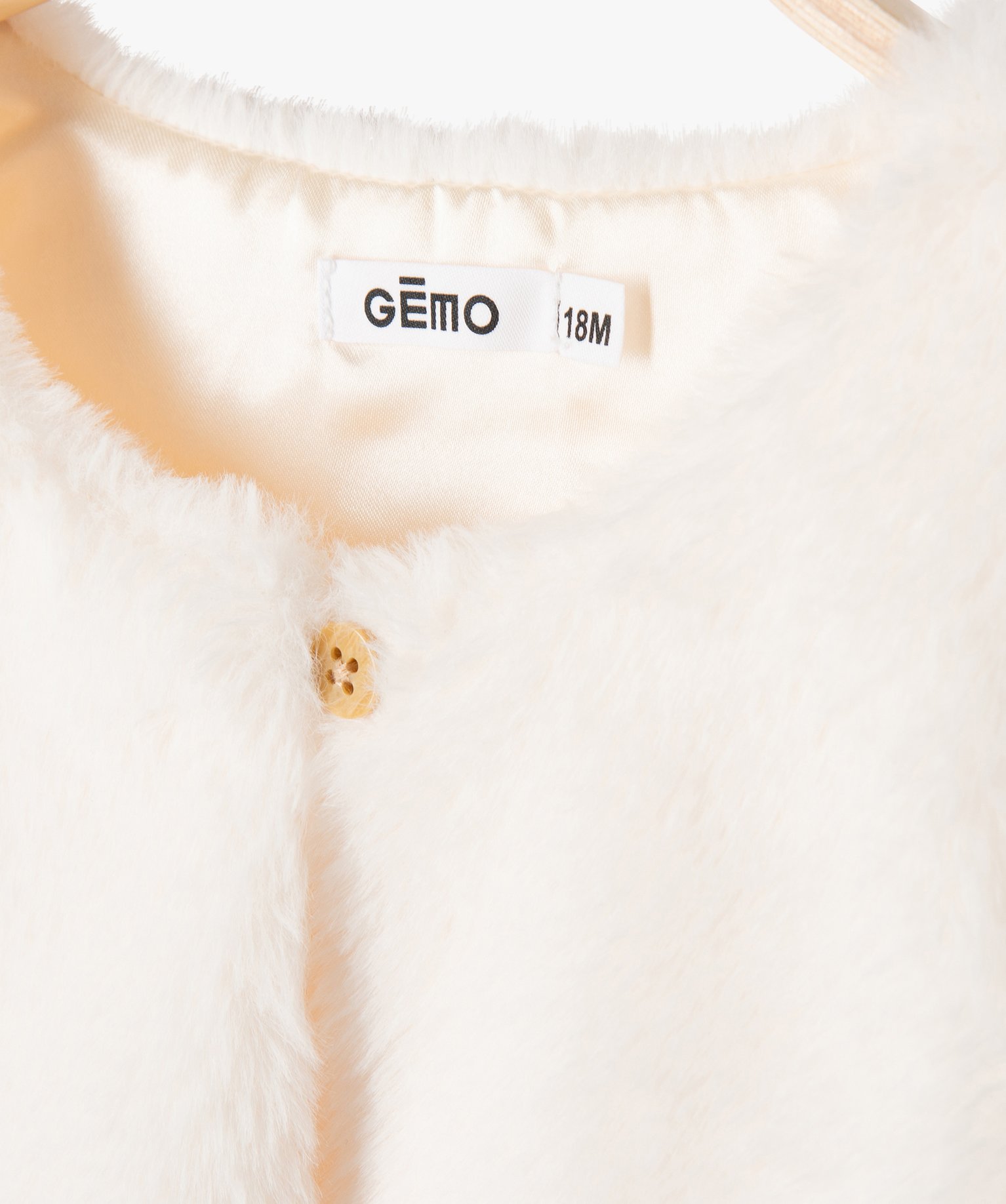 Gilet bébé fille sans manches en fourrure imitation beige | GEMO