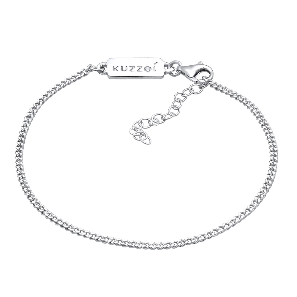KUZZOI KUZZOI Bracelet Chaîne de base minime pour hommes ajustable en argent sterling 92 Bracelet