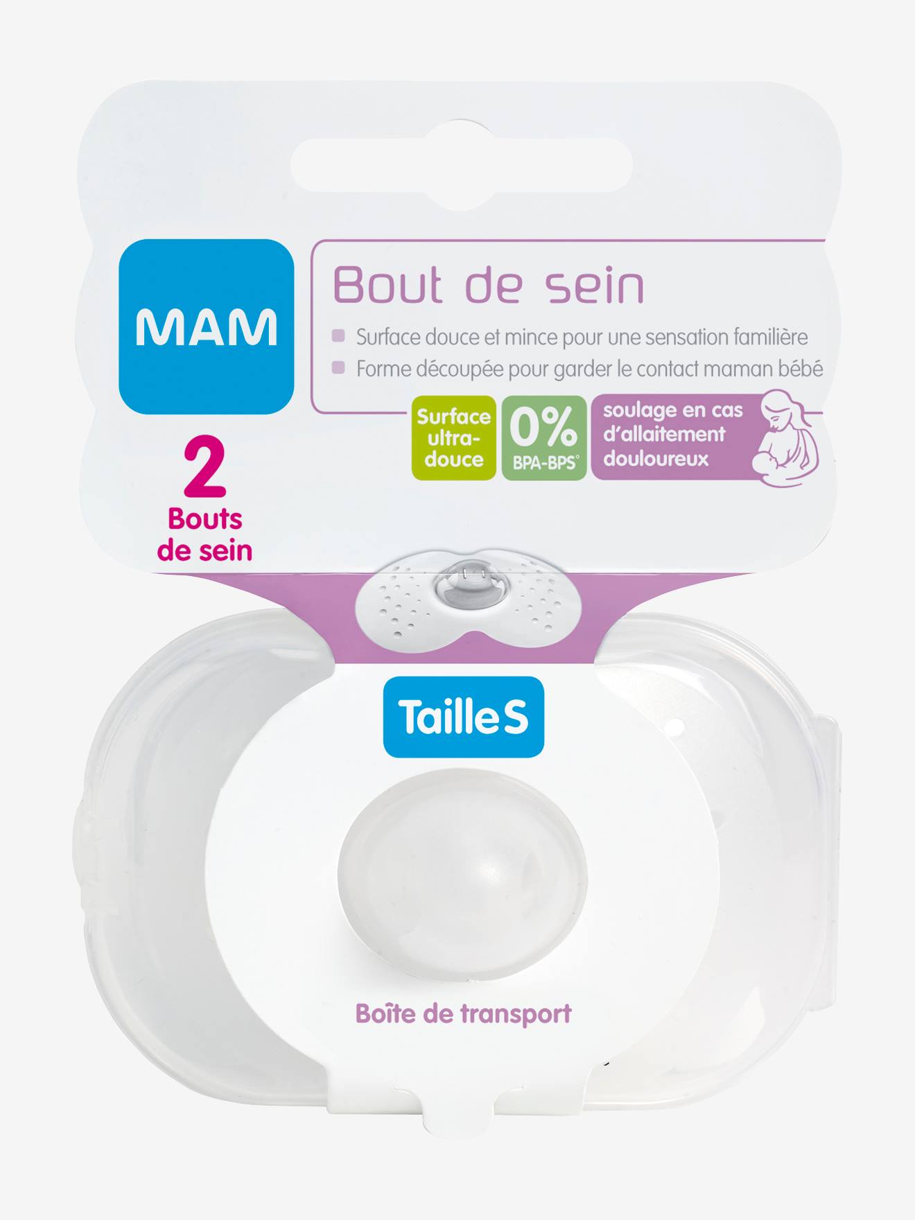 Lot de 2 bouts de sein taille 1 (S) MAM taille 1 (s)
