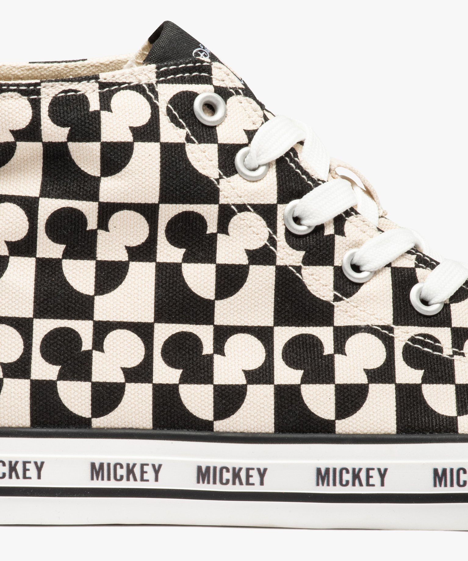 Baskets femme montantes en toile imprimée - DS noir | GEMO
