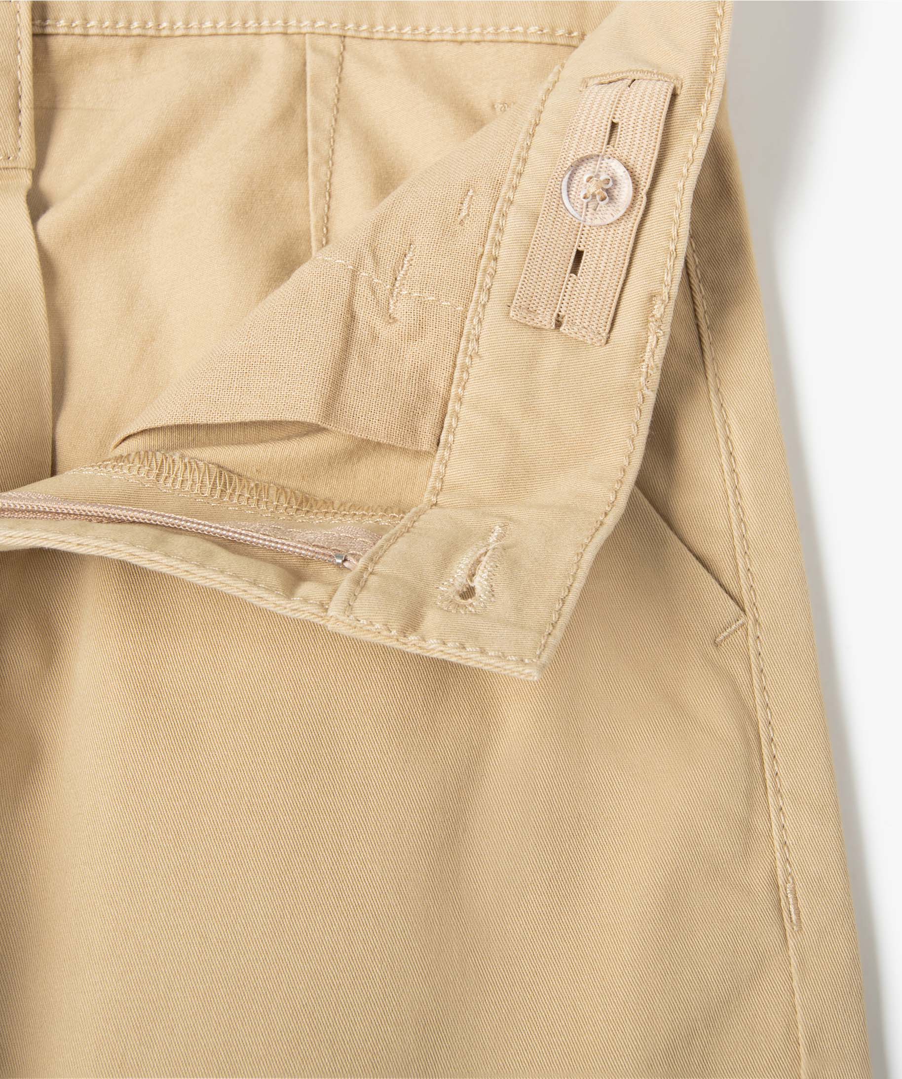 Pantalon Garçon chino uni à revers beige | GEMO